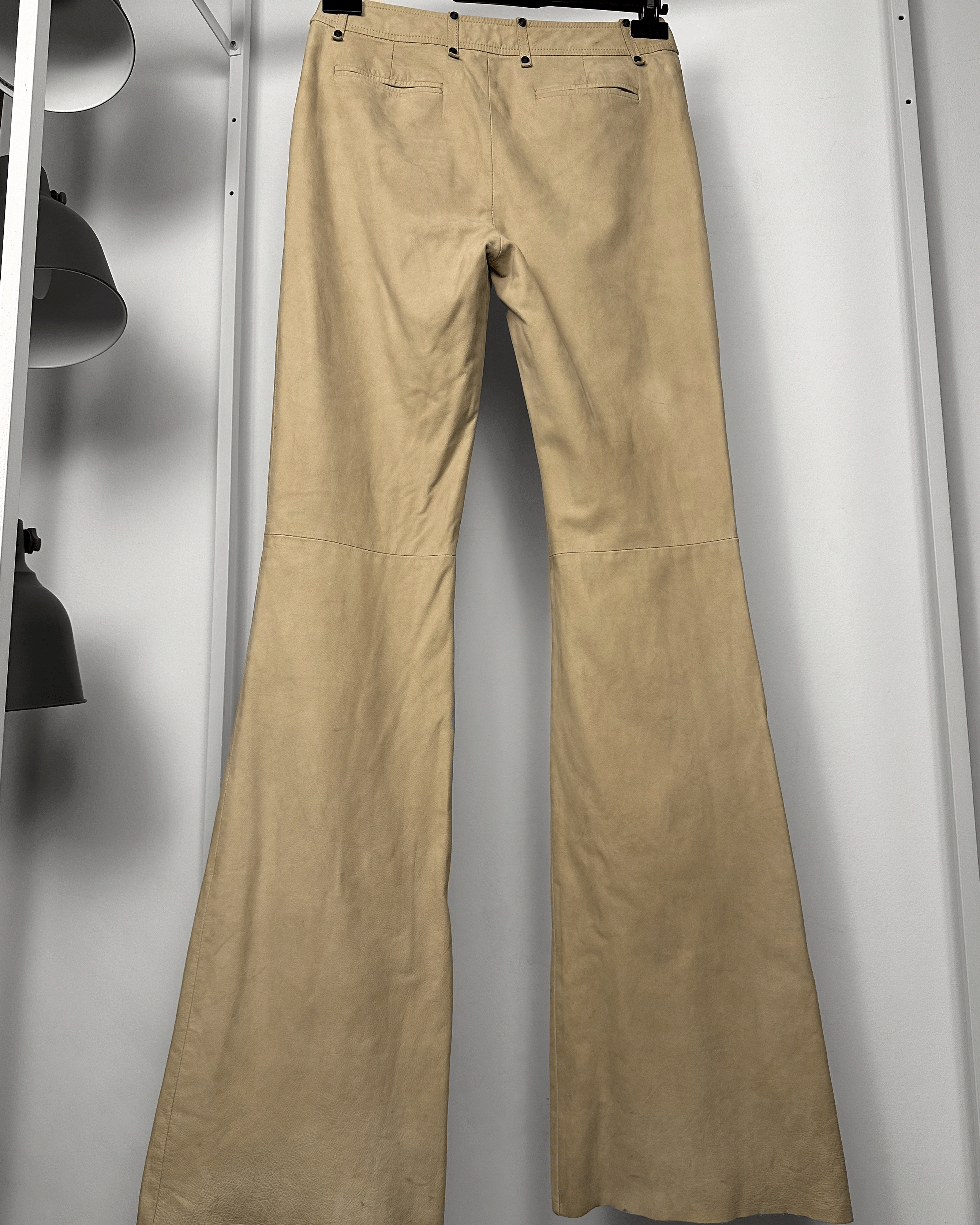 Gucci Gucci Tom Ford Cream Leather Flared Pants Size US 28 / EU 44 - 6 Thumbnail