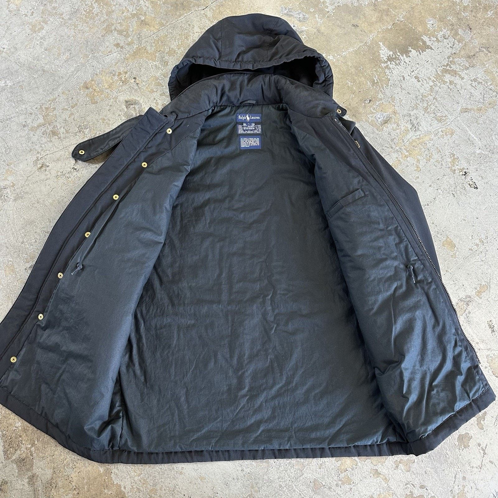 Polo Ralph Lauren × Vintage Vintage 80s Polo Ralph Lauren Black Puffer Jacket Size US L / EU 52-54 / 3 - 3 Thumbnail