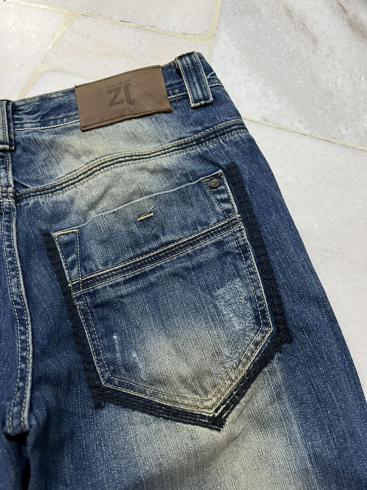 Zara 💥Very Rare💥Zara Blue Distressed Jeans Size US 32 / EU 48 - 16 Thumbnail