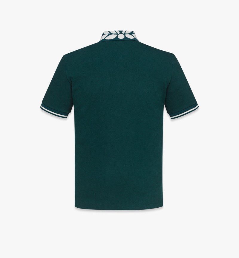 MCM o1mt1gz0126 Intarsia Laurel Piqué Polo Shirt in Green Size US L / EU 52-54 / 3 - 3 Thumbnail