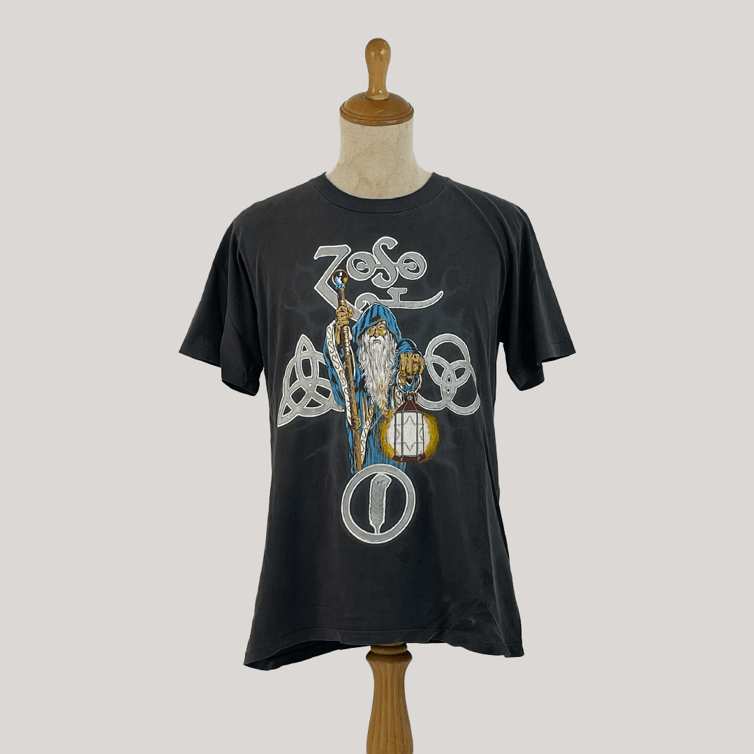 Led Zeppelin × Vintage Vintage 90s Led Zeppelin Zoso Wizard Winterland Size US M / EU 48-50 / 2 - 1 Thumbnail