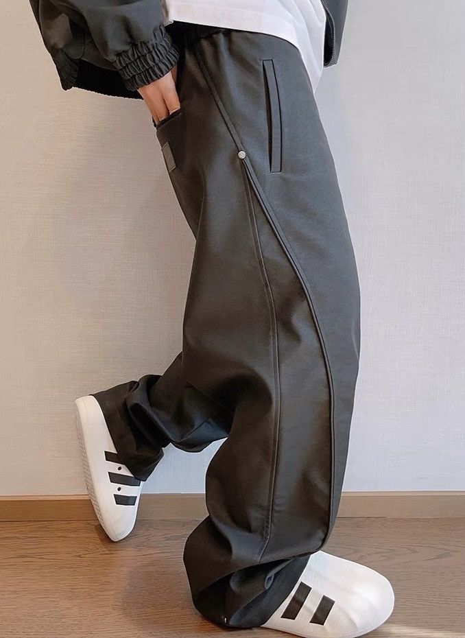 Japanese Brand × Vintage Avant garde fashion y2k faux leather baggy pants Size US 28 / EU 44 - 3 Thumbnail