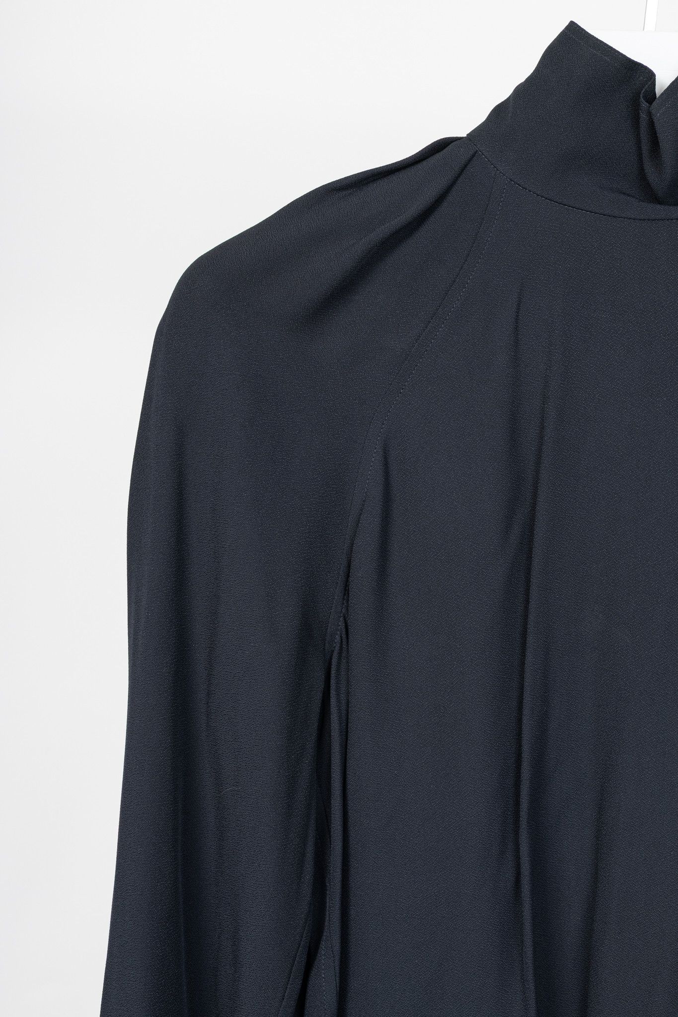 Toteme Toteme Navy High-Neck Crepe Blouse Size S / US 4 / IT 40 - 5 Thumbnail