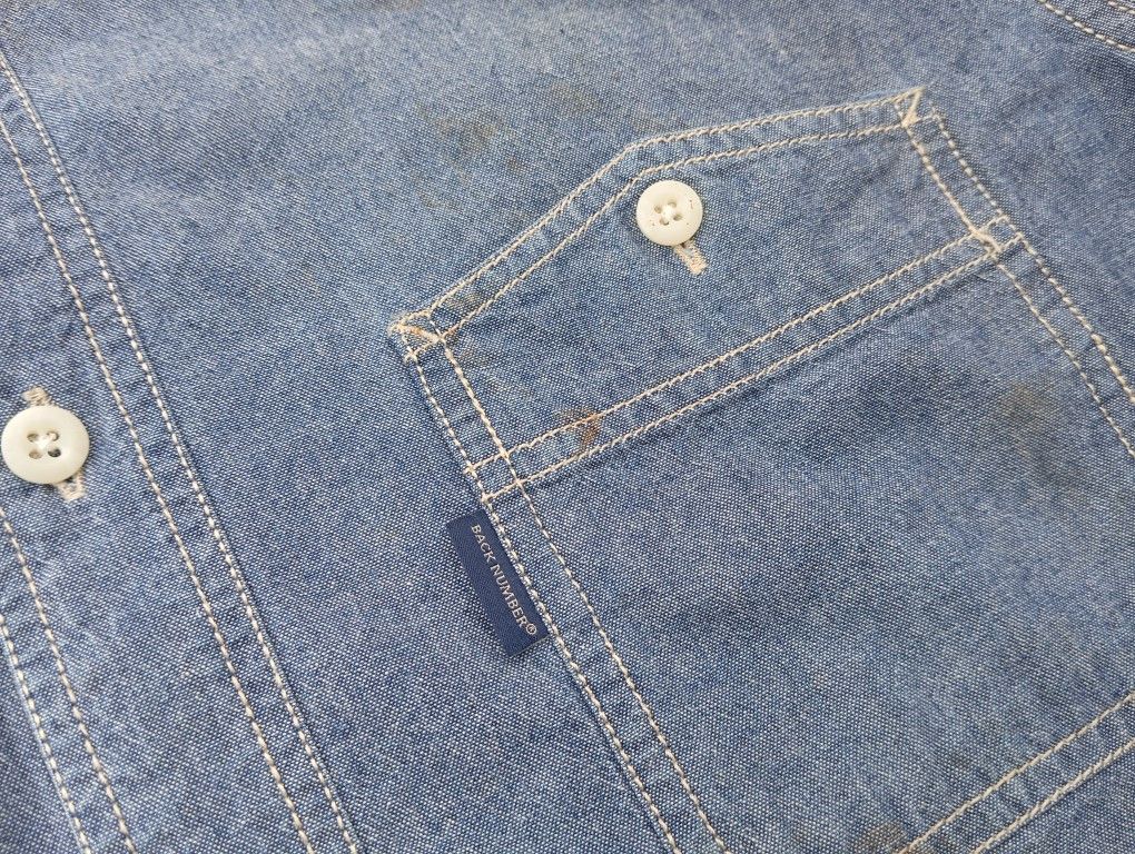 Japanese Brand Chambray Indigo & Double Pocket shirt 🎌 Size US L / EU 52-54 / 3 - 5 Thumbnail