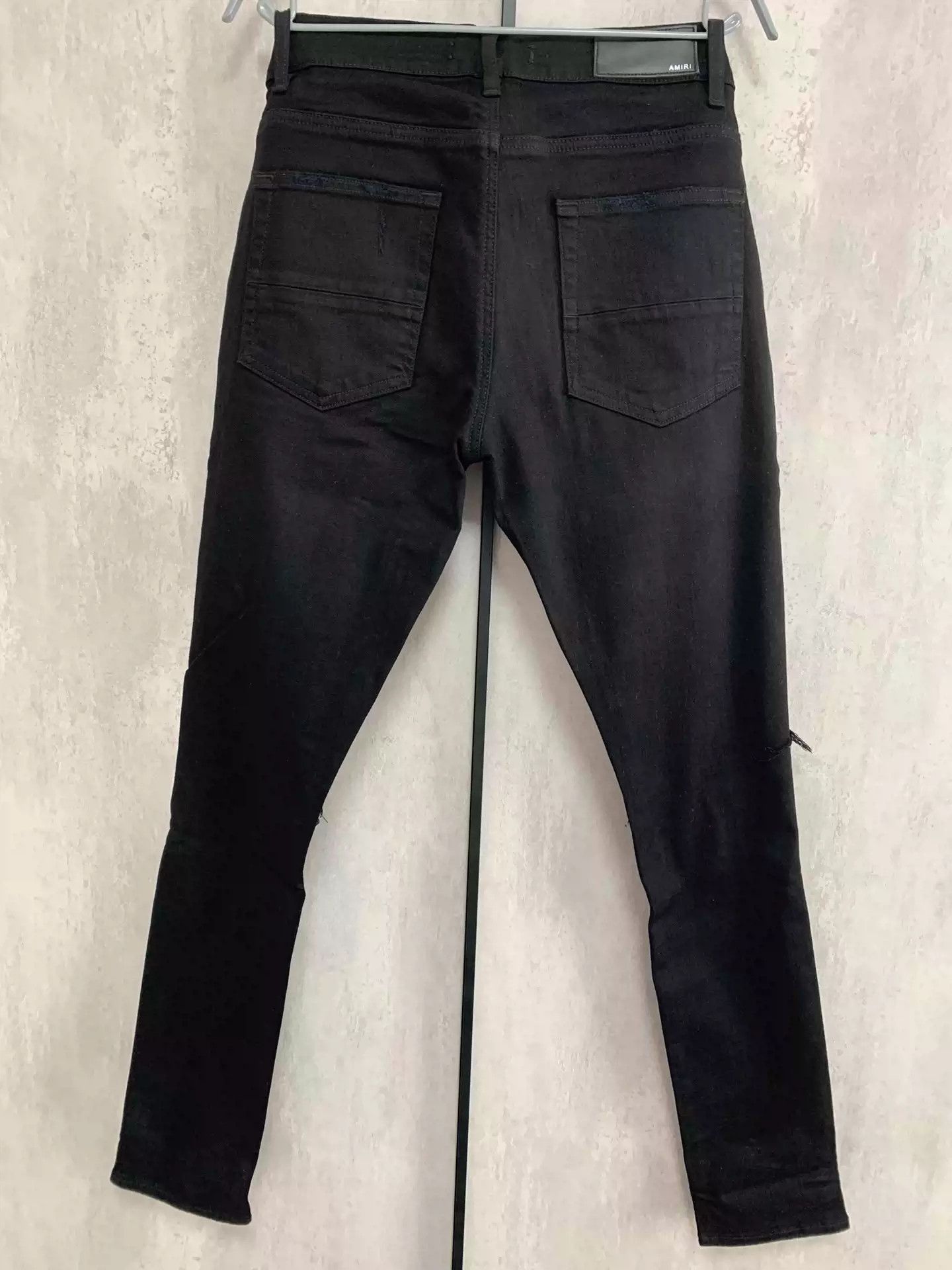 Amiri Amiri Double Knee Destroyed Black Skinny Jeans-2506 Size US 32 / EU 48 - 2 Thumbnail