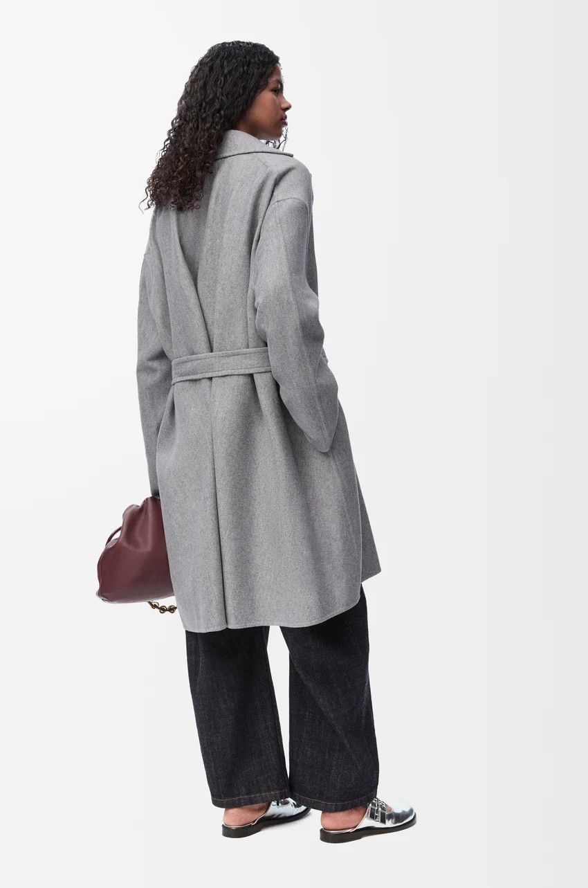 Loewe o1loc1c0525 Pebble Coat In Wool in Light Grey Size XS / US 0-2 / IT 36-38 - 4 Thumbnail