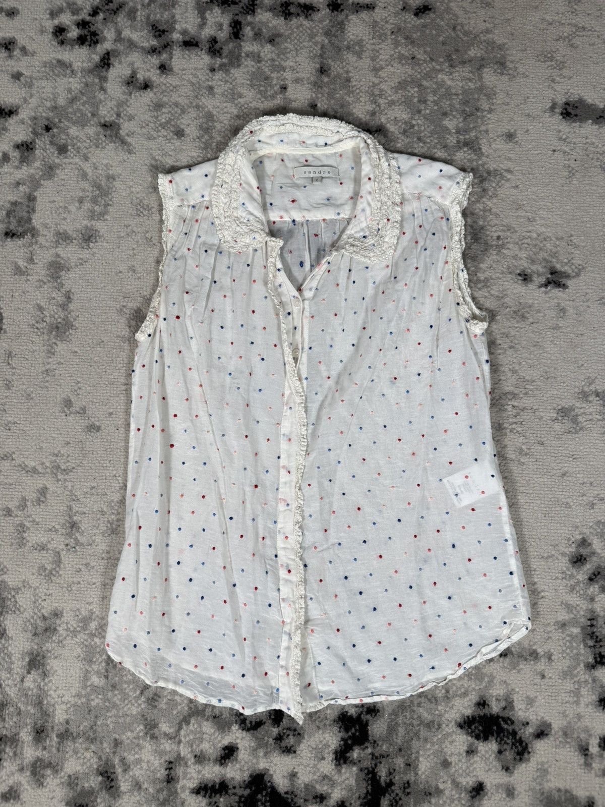 Sandro Sandro Women's Polka Dots Sleeveless Blouse Size XS / US 0-2 / IT 36-38 - 3 Thumbnail