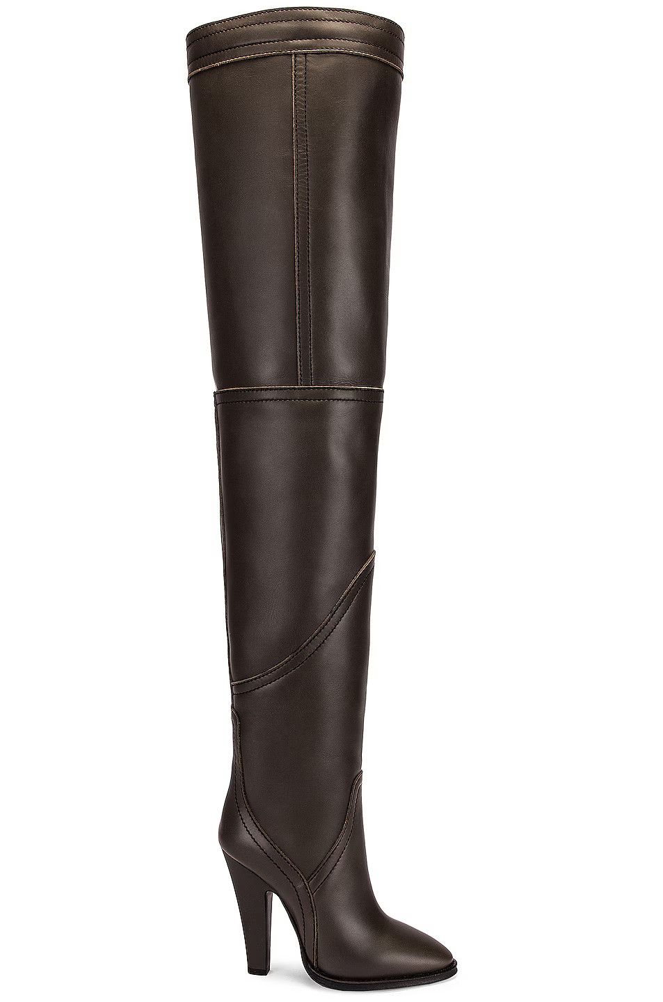 Saint Laurent Paris o1bcso1str0125 Kensington Over The Knee Boots in Dark Grey Size US 7.5 / IT 37.5 - 1 Thumbnail