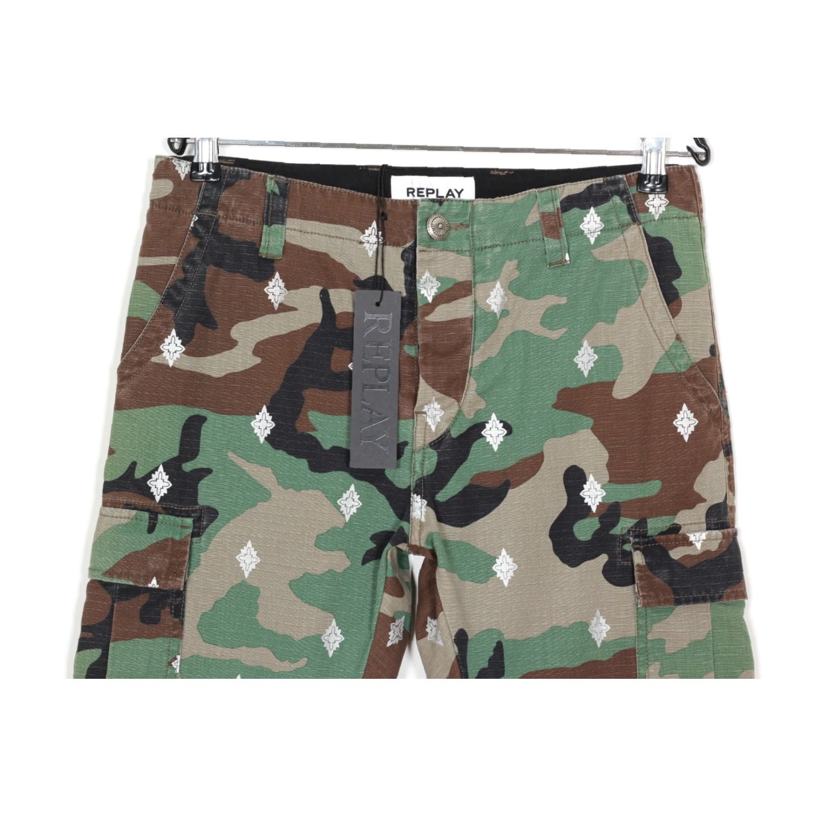 Replay REPLAY W8769N Camouflage Cargo Pants Trousers Women Size 27 30x28 DZ3402 Size 27" / US 4 / IT 40 - 2 Thumbnail