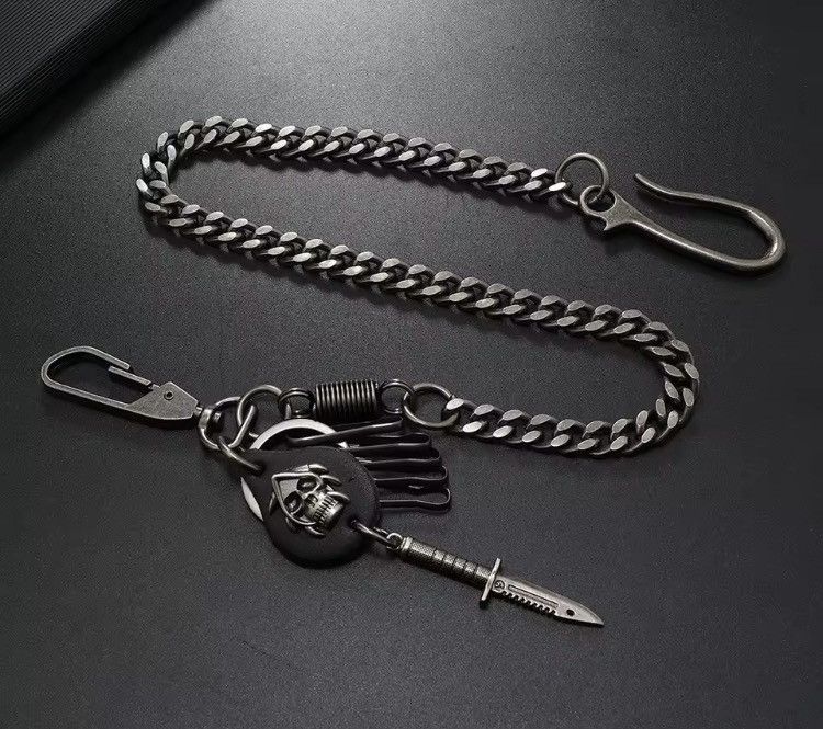 Japanese Brand Vintage Keychain Jeans Chain Skull Dagger Belt Chain Size ONE SIZE - 6 Thumbnail