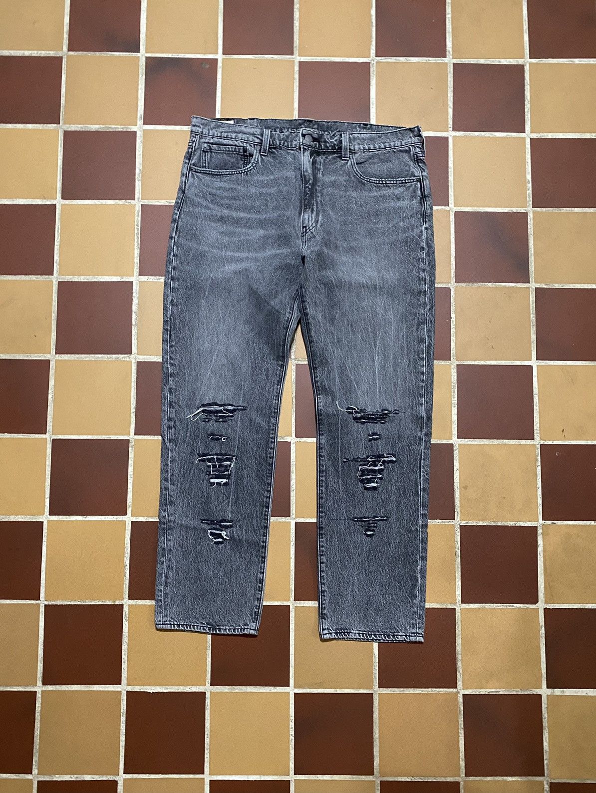 Levi's Vintage Levis 502 destressed designer black denim Size US 38 / EU 54 - 1 Thumbnail