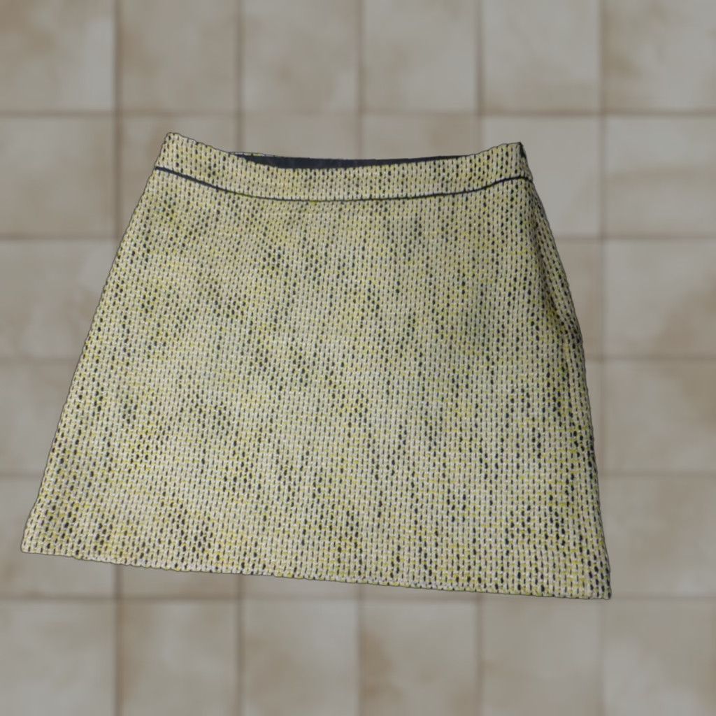 Banana Republic Banana Republic Skirt Womens 6P Petites Yellow A-Line Zip Short Knit Cotton Polyester Lined Casual Vintage No Size 28" / US 6 / IT 42 - 1 Thumbnail