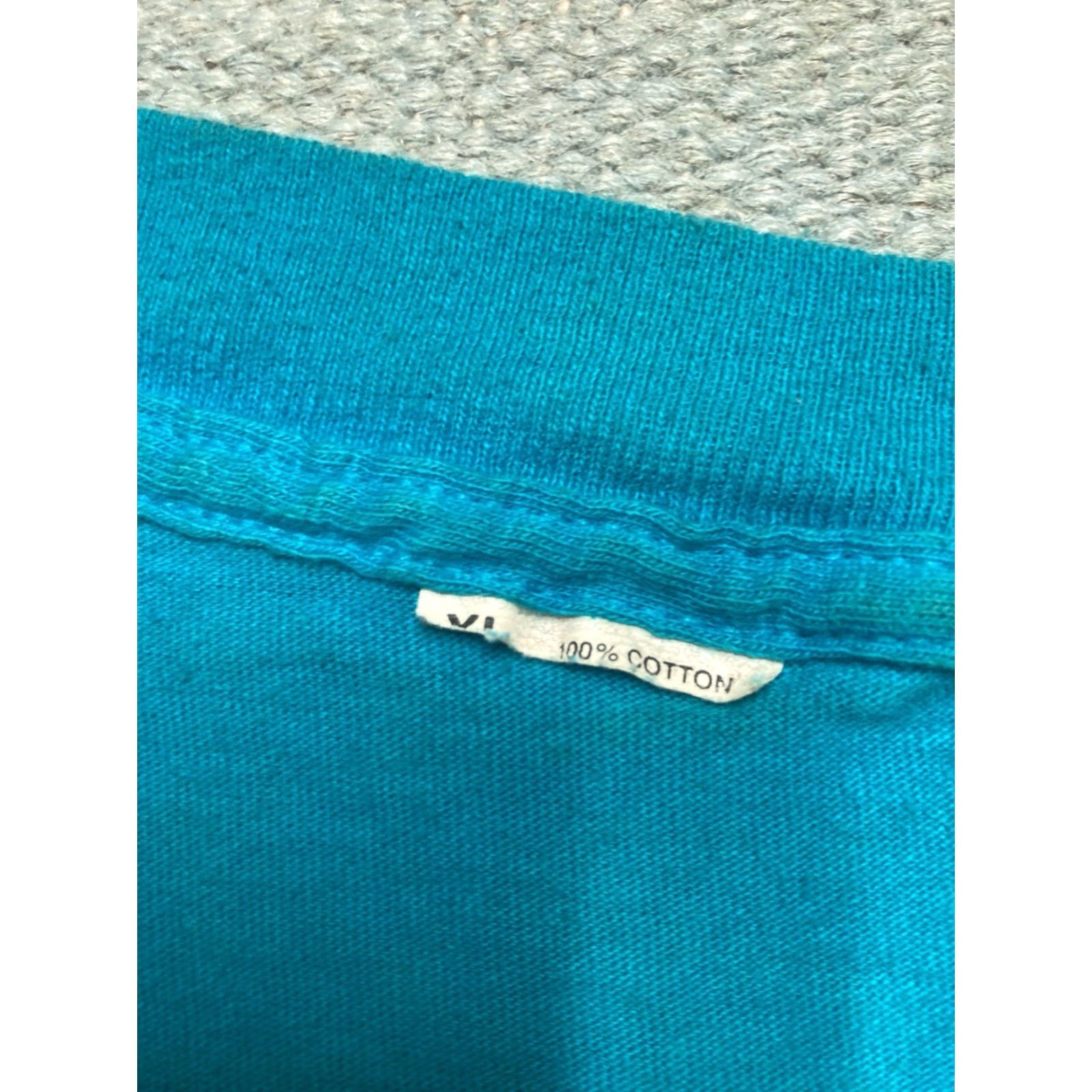 Fruit Of The Loom VINTAGE Fruit of the Loom T-Shirt Pocket 80s Teal Blue Cotton XL Men Blues 80s Pockets Mens XL Size US XL / EU 56 / 4 - 7 Thumbnail
