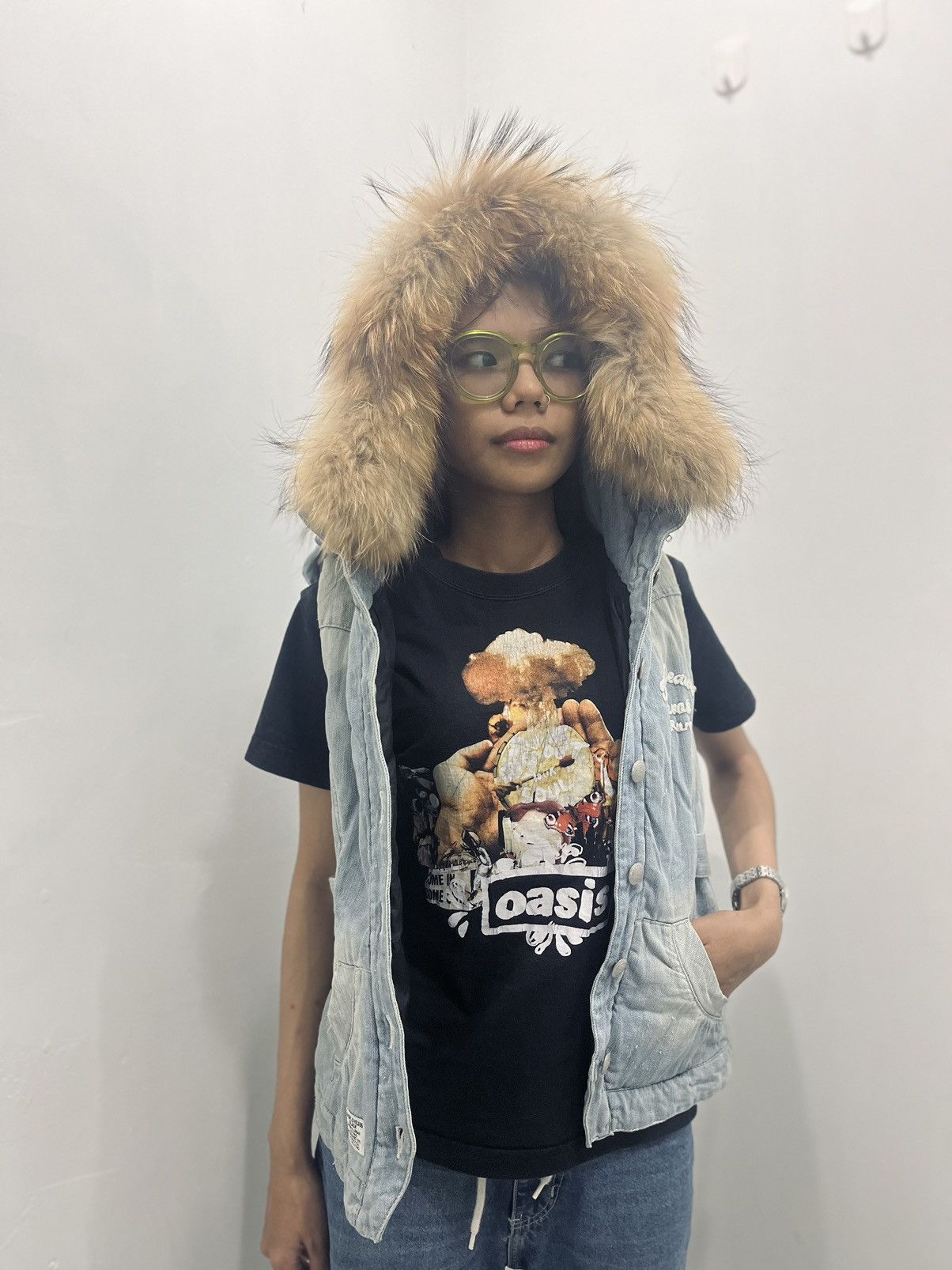 Japanese Brand Vest Denim Fur Double Hoodie by Backs Satisfaction Size US L / EU 52-54 / 3 - 2 Thumbnail