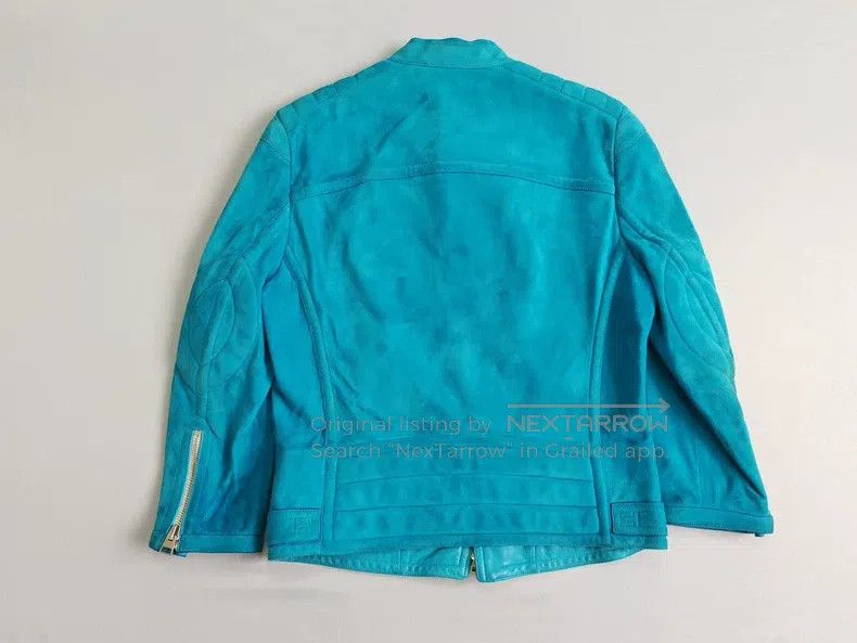 Tom Ford Tom Ford Leather Biker Jacket, Turquoise, Nubuck Lamb Leat Size US M / EU 48-50 / 2 - 8 Thumbnail