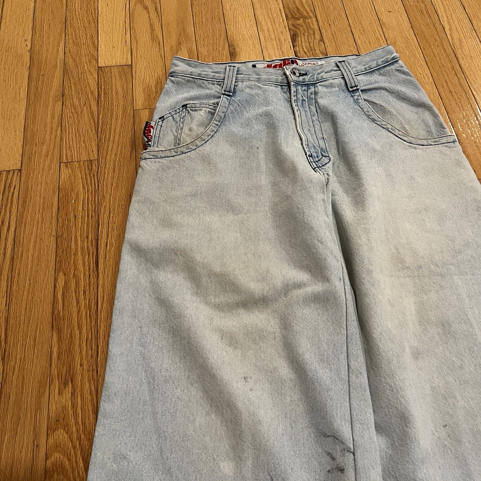 JNCO Jnco Jeans Destroyer Blue Jeans Vintage 90’s Rave Y2K Baggy Size US 31 - 7 Thumbnail