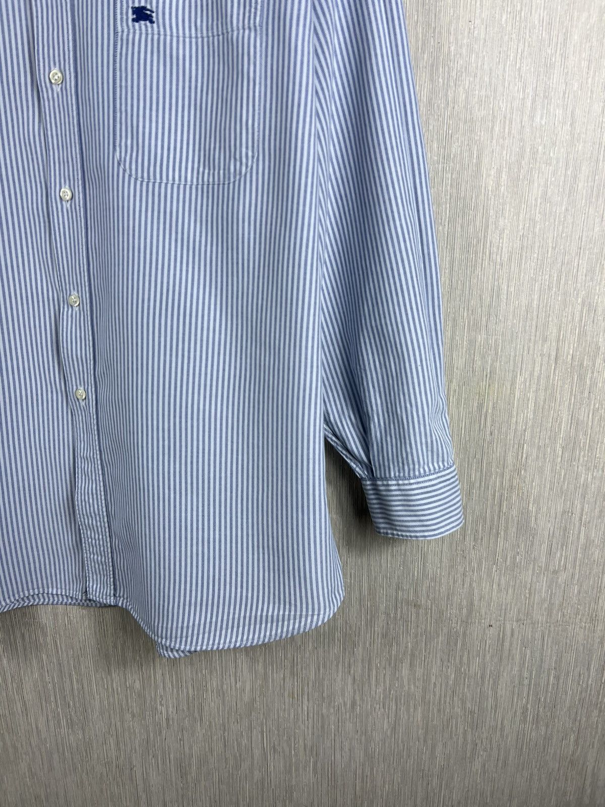 Burberry Vintage 90s Burberrys striped casual pocket logo shirt retro Size US L / EU 52-54 / 3 - 6 Thumbnail