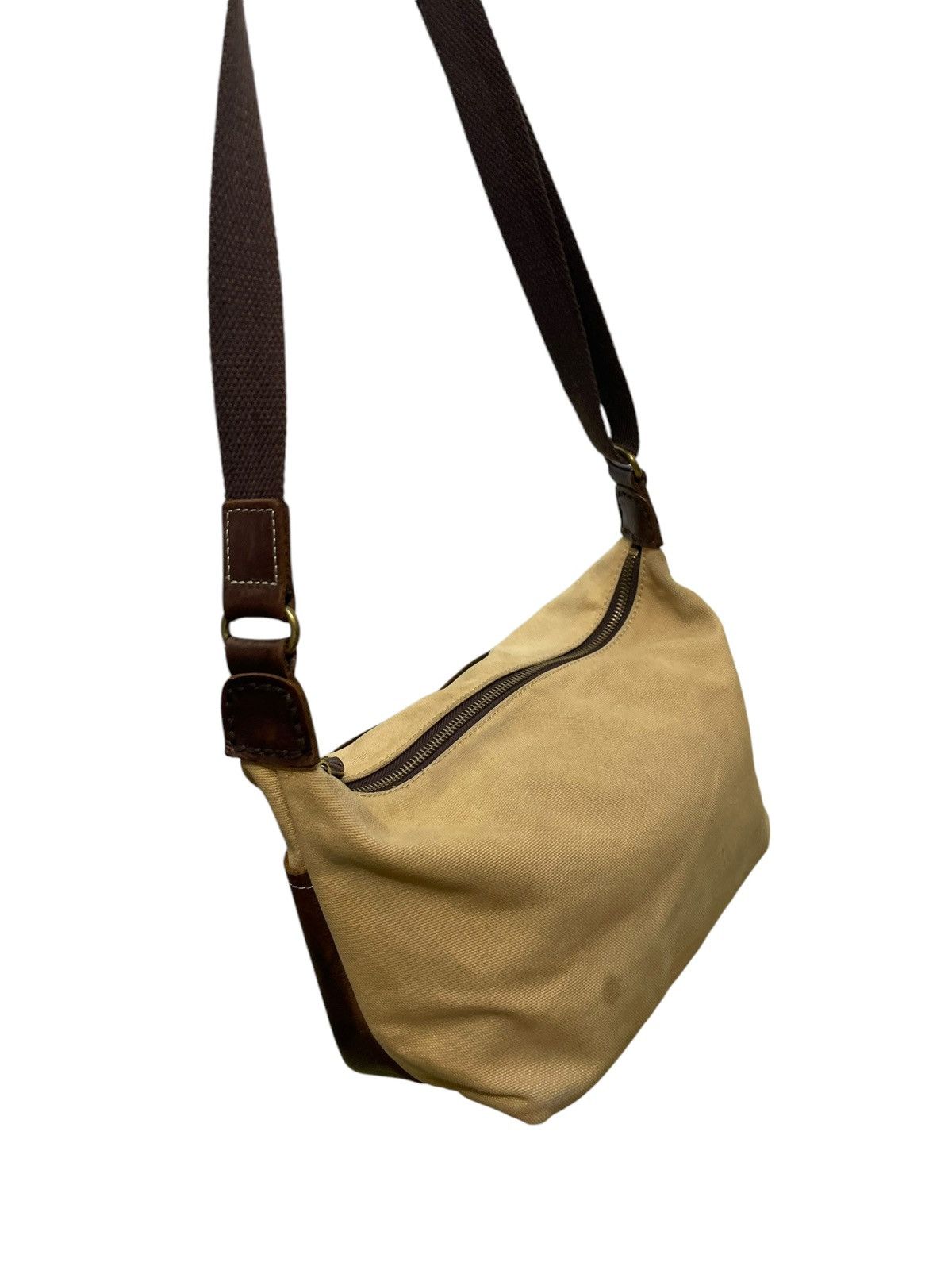 Japanese Brand Leather Patina Cotton Paquet Cross Body Bag 4🟩 Size ONE SIZE - 4 Thumbnail