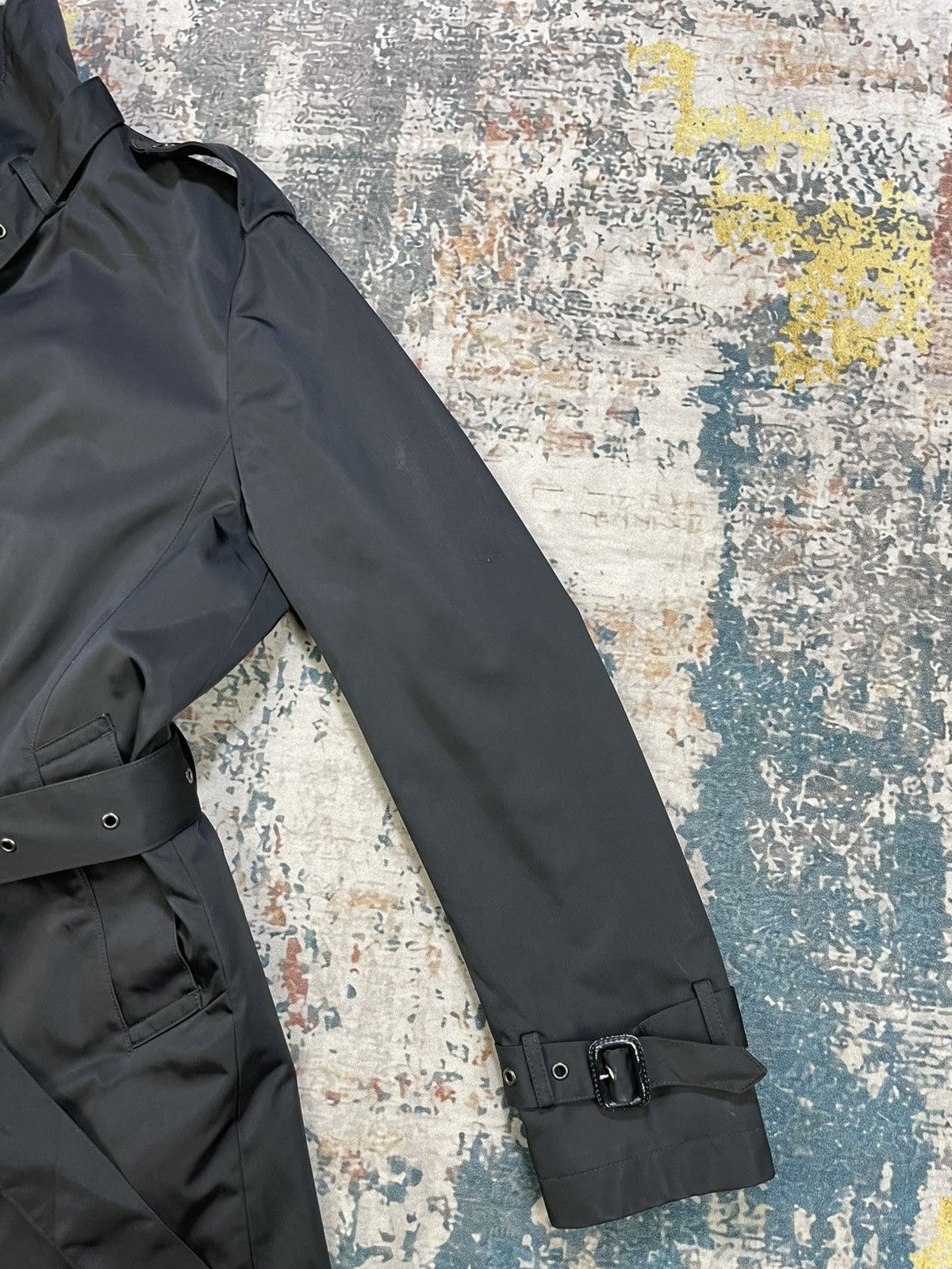 Barneys New York Berneys New York Mafia Black Belted Trench Coat Size US M / EU 48-50 / 2 - 3 Thumbnail