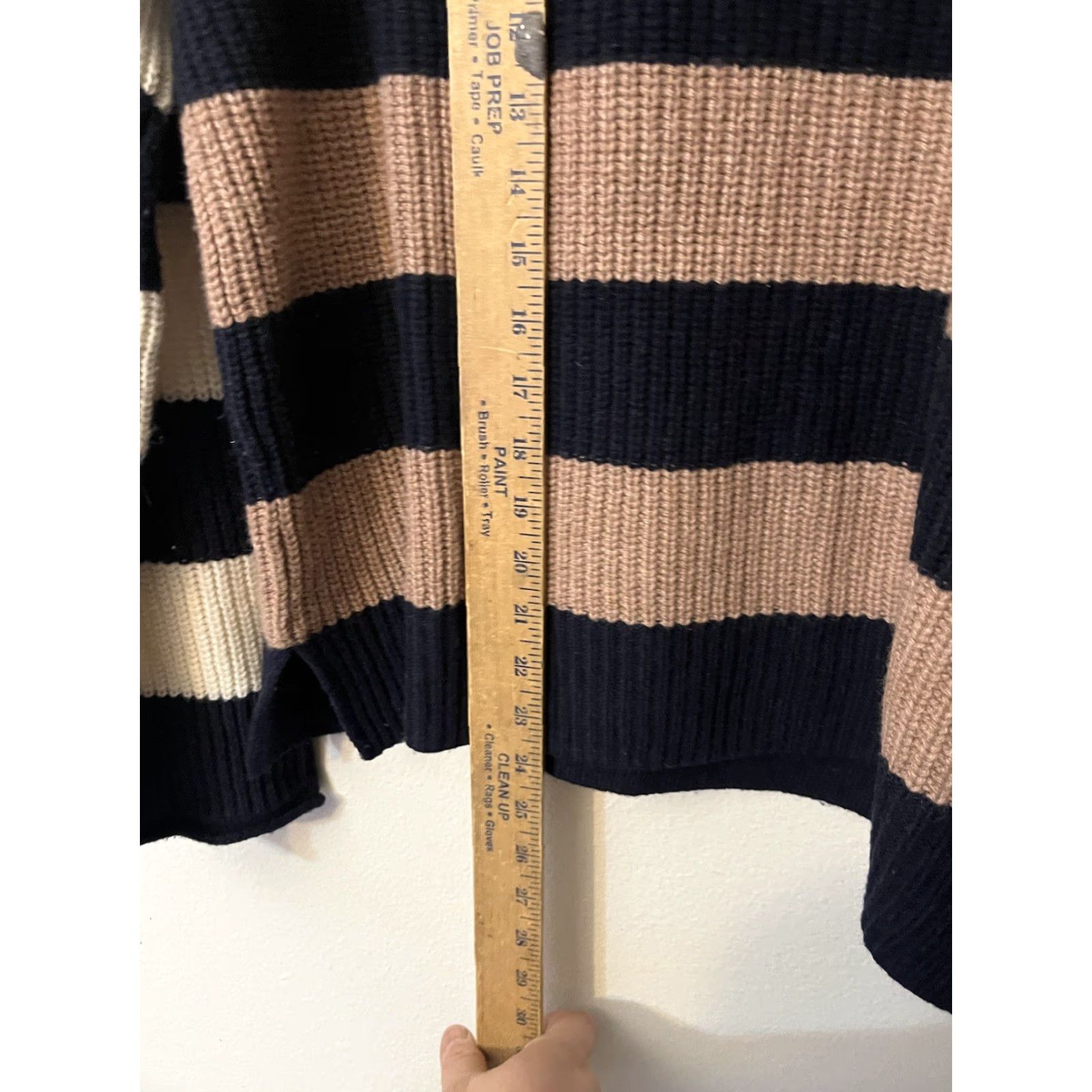 Madewell Madewell Merino Wool Sweater Womens Small Calloway Boat Neck Pullover Striped Brown Knit Crew Neck Casual Fall Winter Relaxed 100% Merino Wool Size S / US 4 / IT 40 - 5 Thumbnail