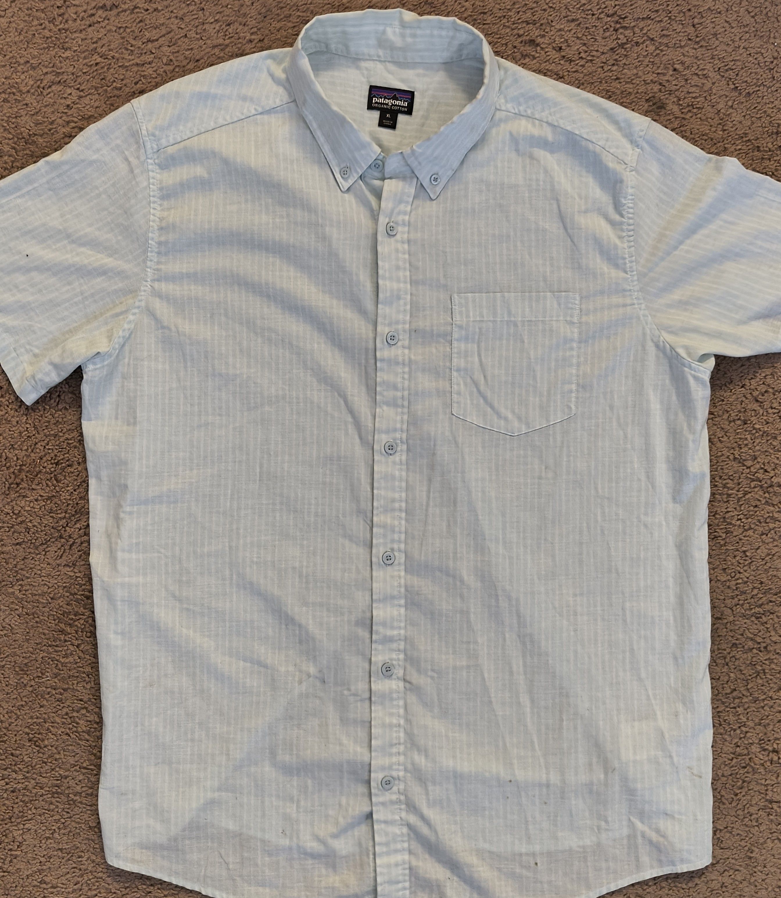 Patagonia Short sleeve button up Patagonia green white stripe shirt XL Size US XL / EU 56 / 4 - 1 Thumbnail