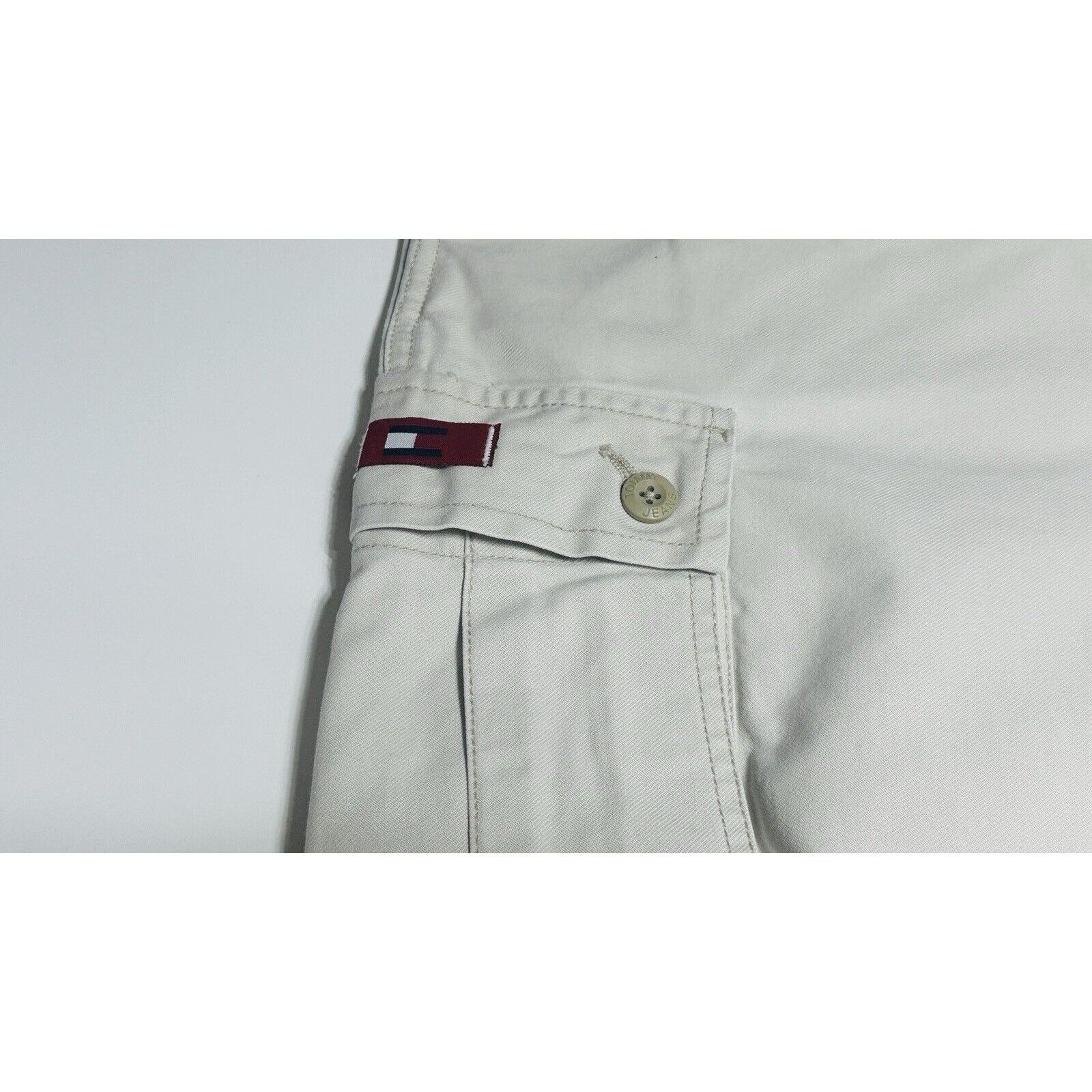 Tommy Hilfiger Vintage Wide Leg Tommy Jeans Mens Cargo Khaki Pants 38 90s Size US 38 / EU 54 - 6 Thumbnail