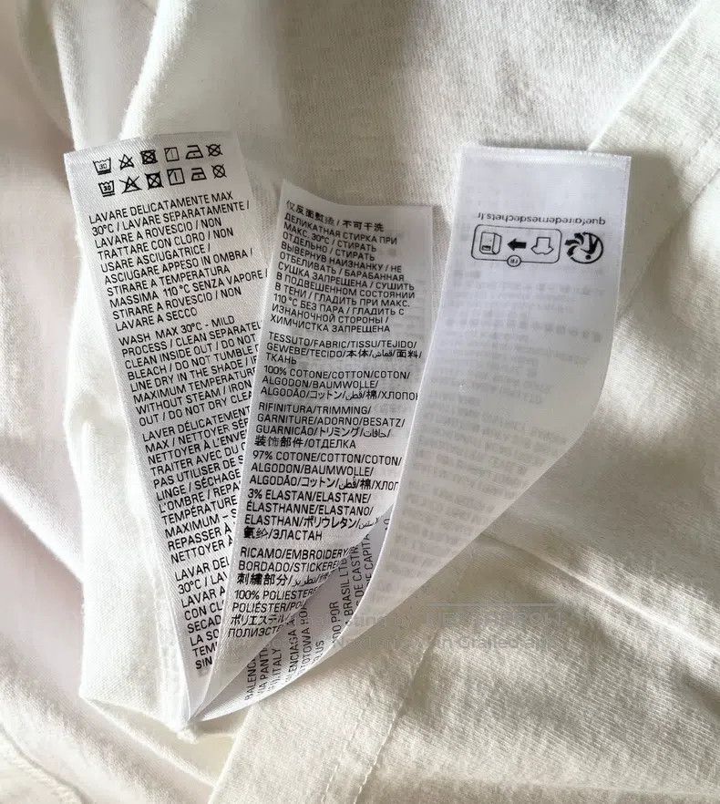 Balenciaga Balenciaga Embroidered Logo White T-Shirt Size US L / EU 52-54 / 3 - 6 Thumbnail