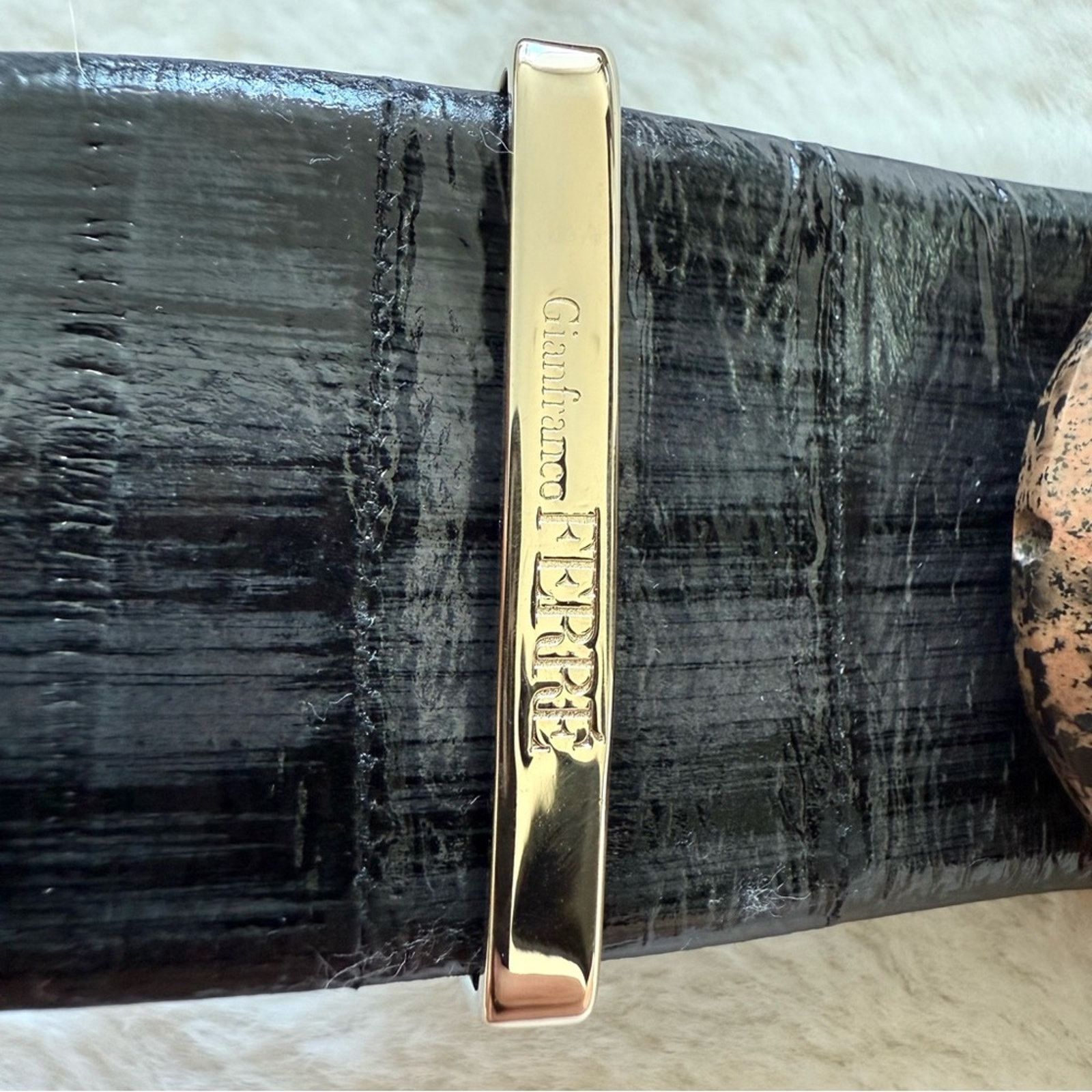 Gianfranco Ferre Gianfranco Ferre black leather belt with stone size 80/95 Size ONE SIZE - 3 Thumbnail