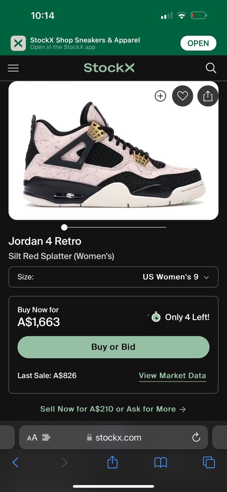 Jordan Brand Jordan 4 Retro Silt Red Splatter (Women's) Size US 9 / IT 39 - 5 Thumbnail