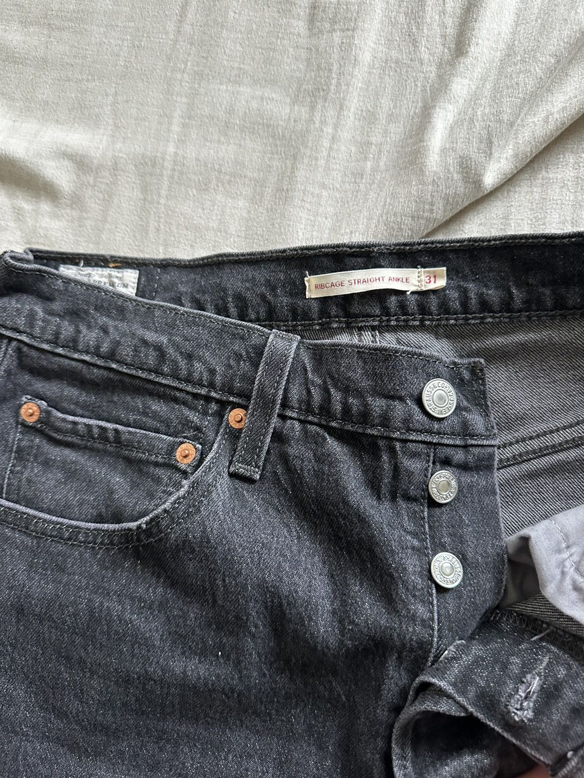 Levi's Levi’s Ribcage Straight Ankle Jeans Size US 31 - 3 Thumbnail