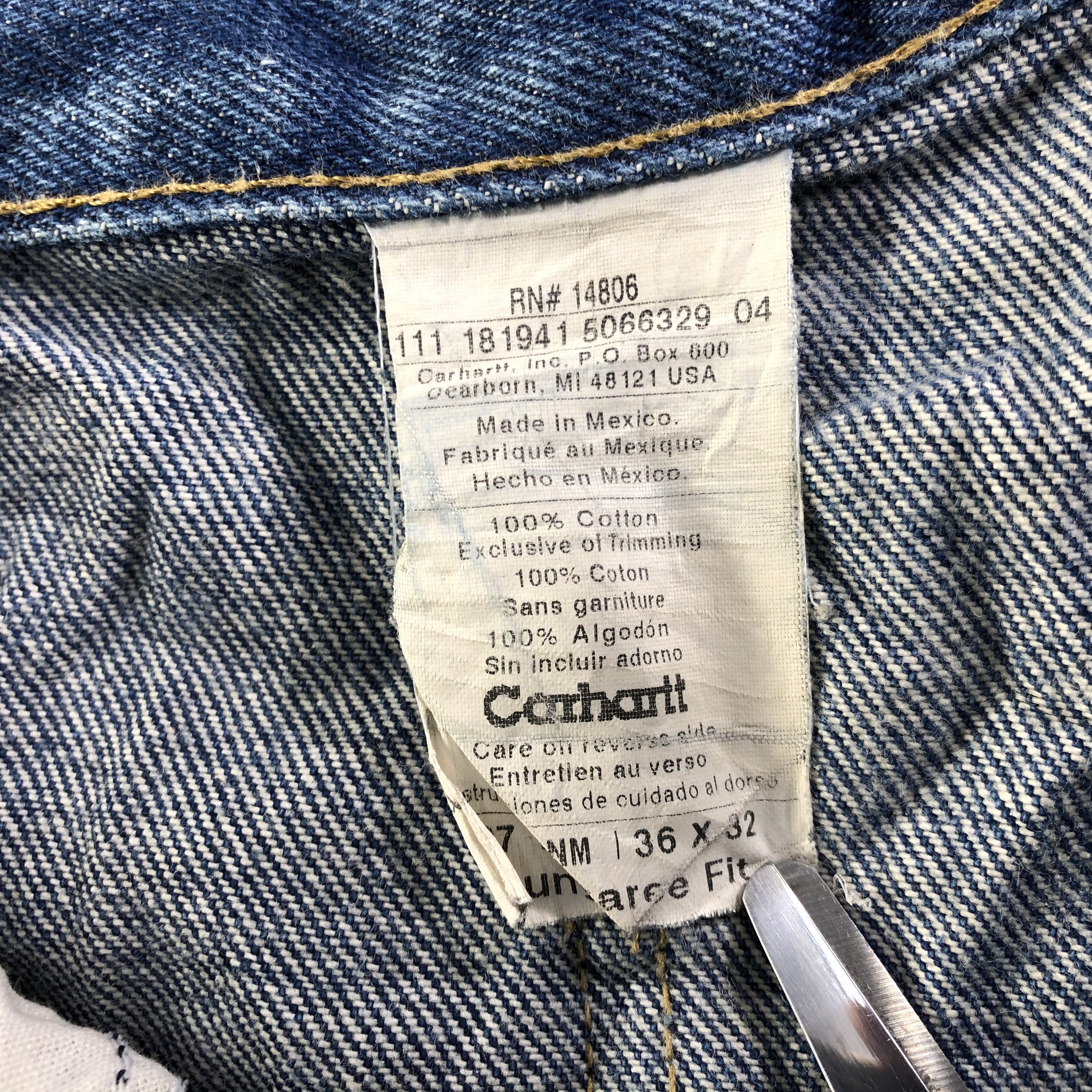 Carhartt Vintage Blue Wash Carhartt Jeans-J3912 Size US 37 - 8 Thumbnail
