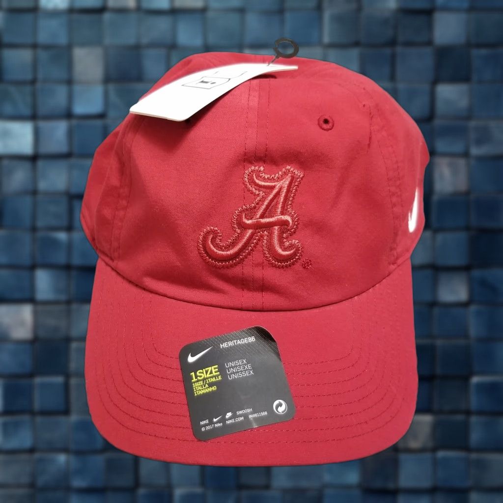 Nike Nike Alabama Heritage86 Baseball Cap Men's Red Adjustable Cotton Canvas Sports Hat Size ONE SIZE - 1 Thumbnail