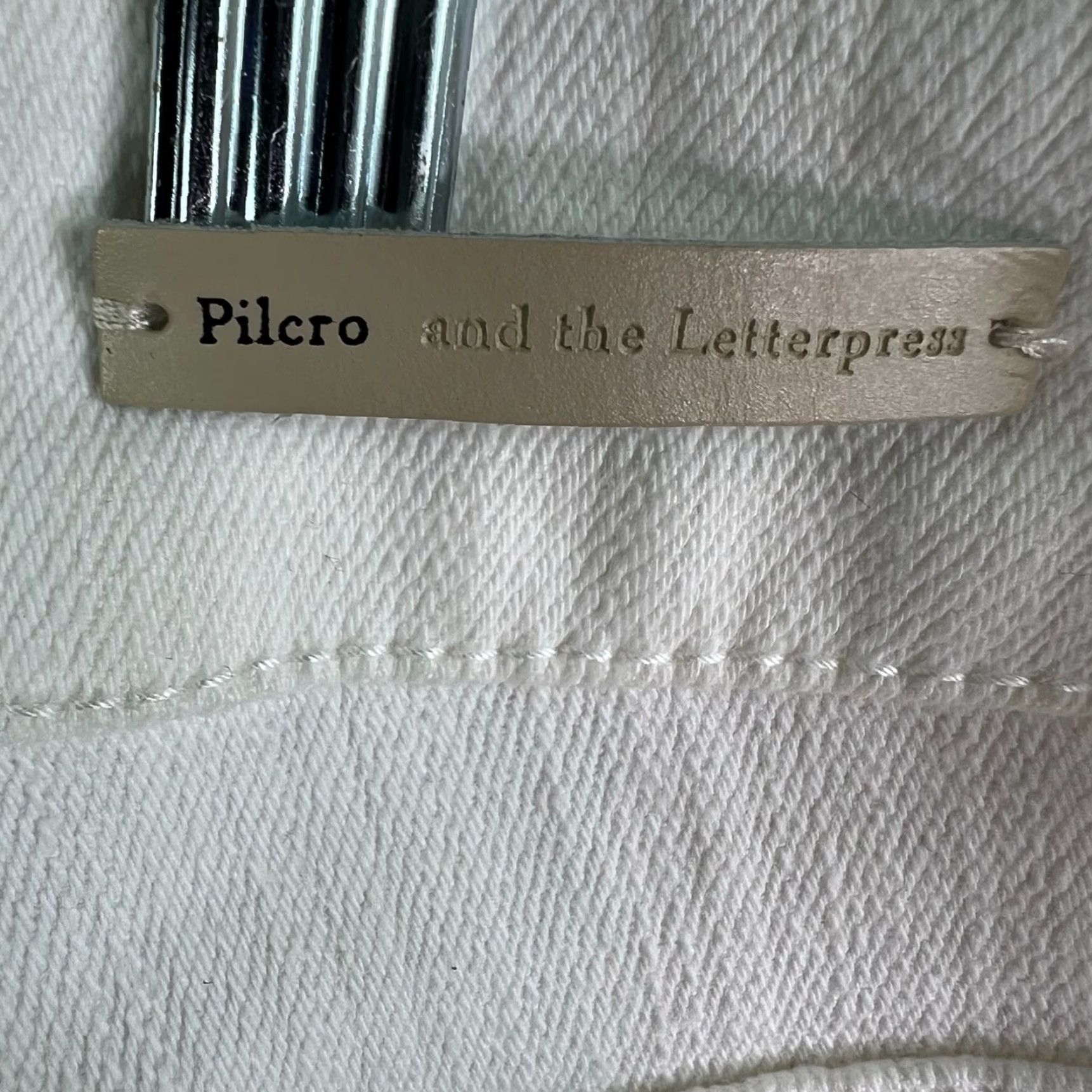 Vintage Anthropology Pilcro & The Letterpress Script Jeans Women's 32 Ankle White 34X28 Size 24" / US 00 / IT 34 - 7 Thumbnail