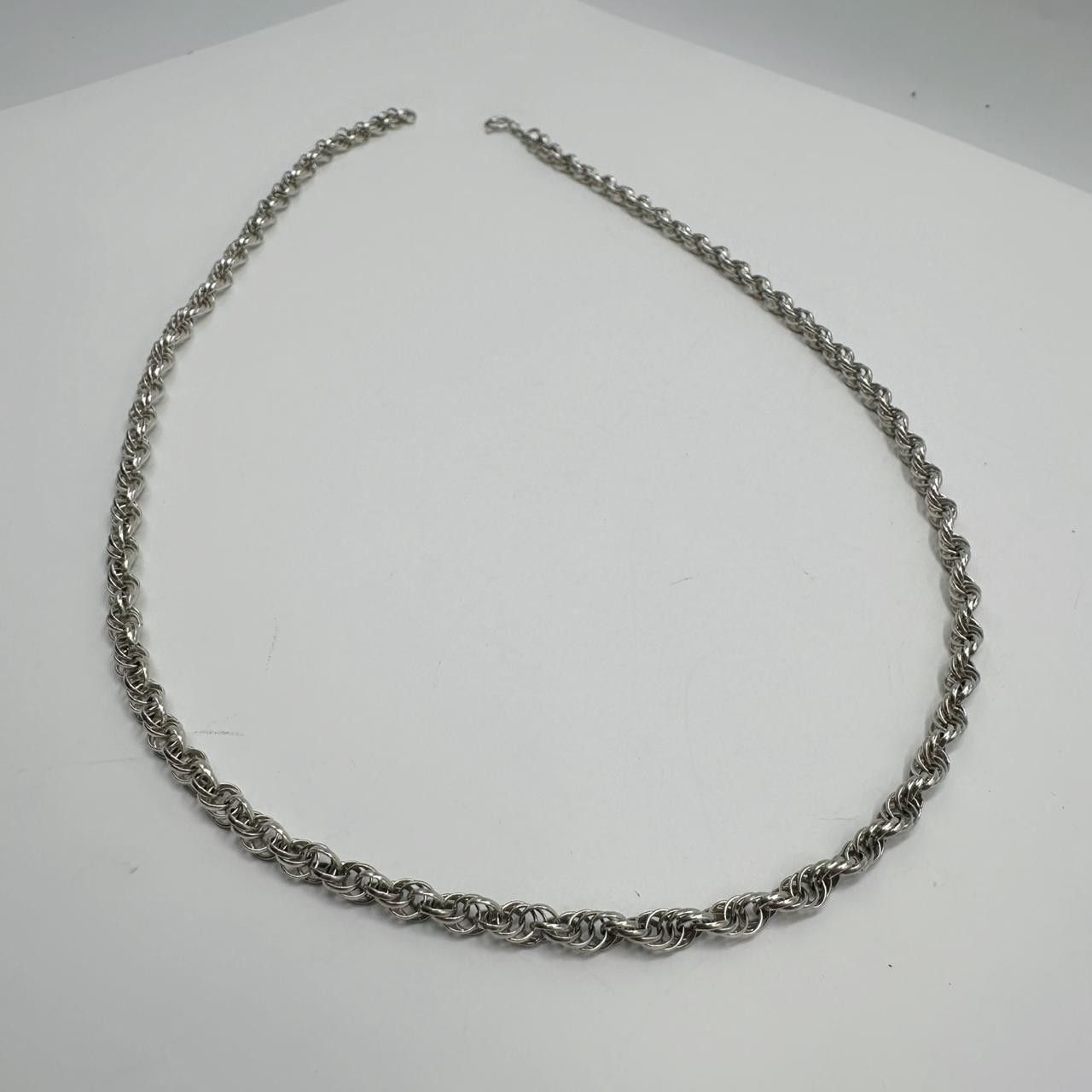 Sterling Silver Vintage 925 Sterling Silver Rope Chain Necklace –Unisex Size ONE SIZE - 1 Thumbnail