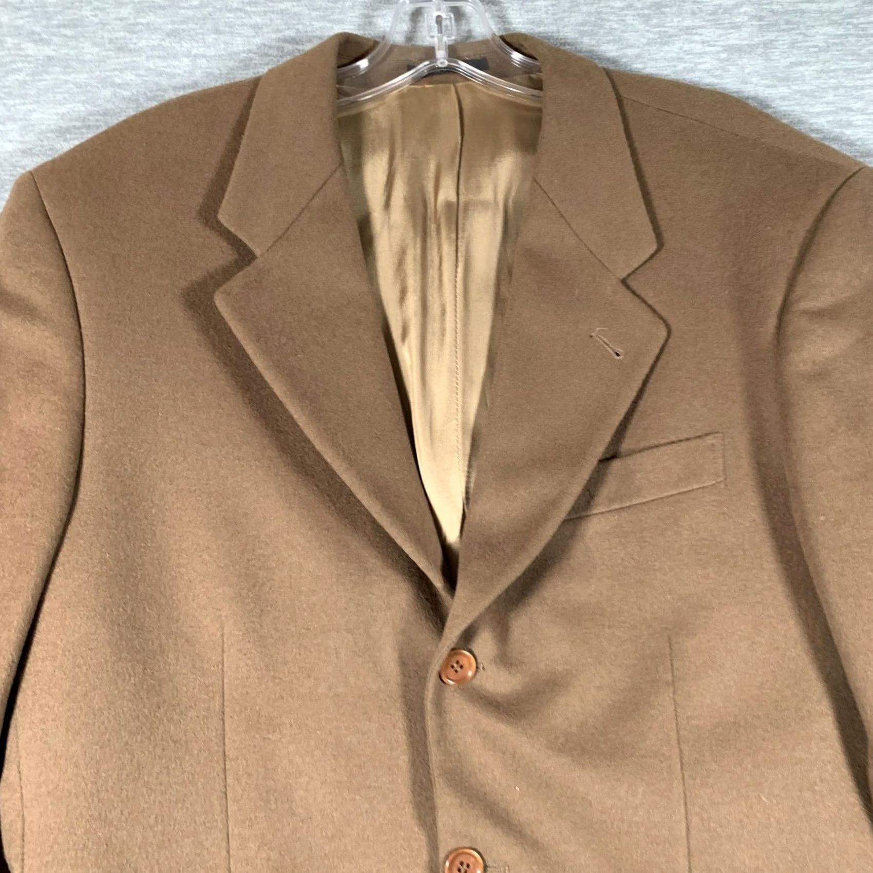 Vintage Bianchi Suit Jacket Mens 48 Brown Wool Cashmere 3 Button Blazer Made Italy Size 48R - 4 Thumbnail