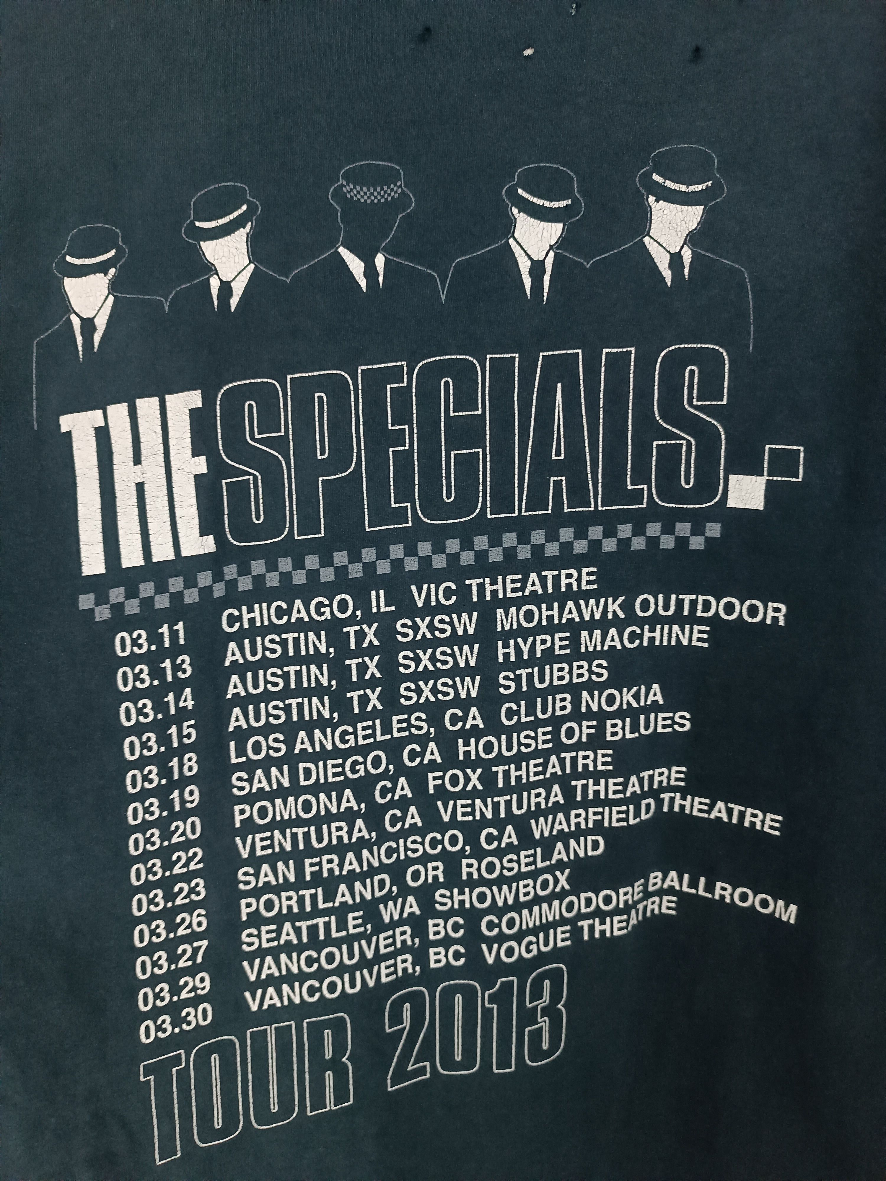 Vintage THRASH FADED VINTAGE '13 THE SPECIALS TOUR TEE SKA RANCID Size US M / EU 48-50 / 2 - 15 Thumbnail