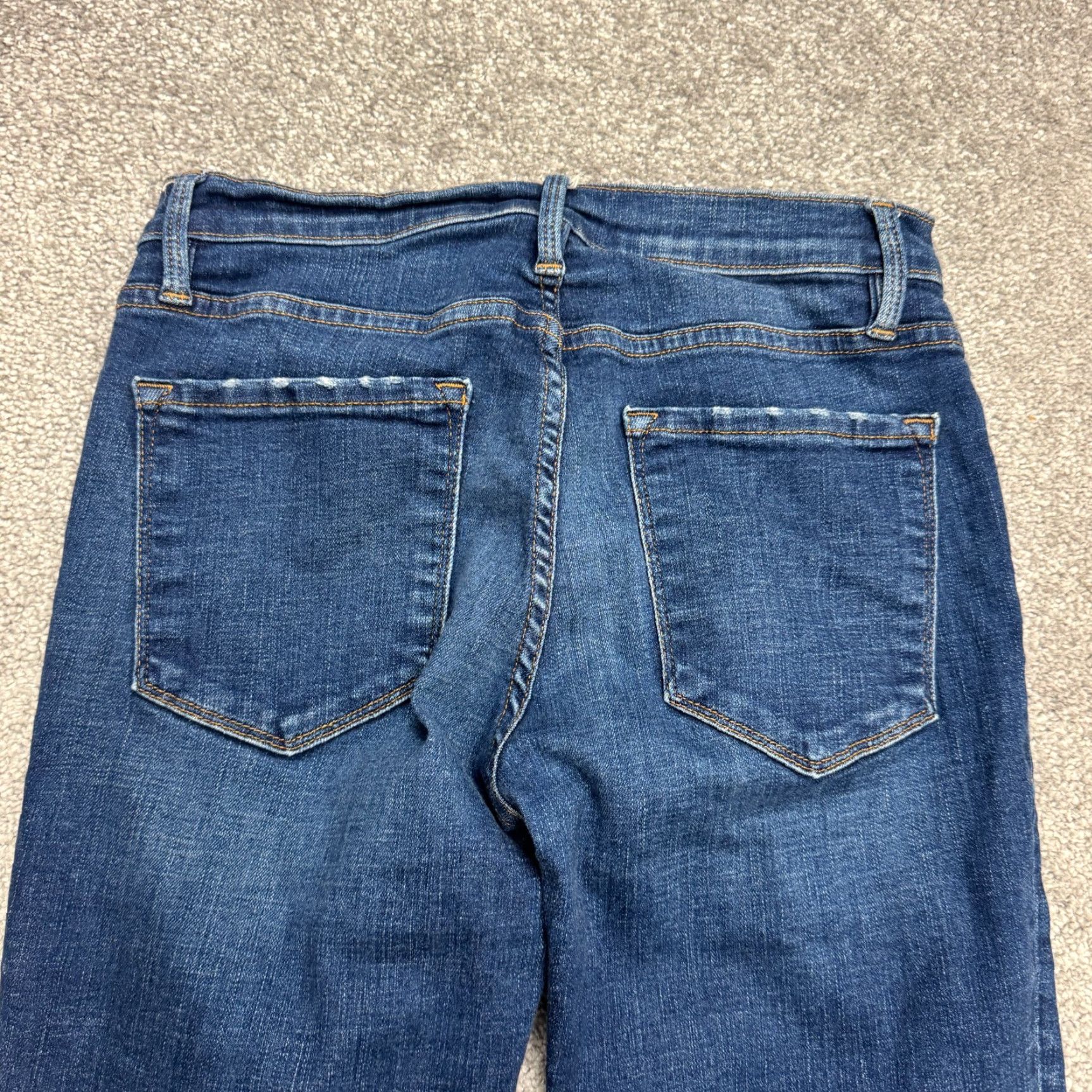 Frame Frame Le Skinny De Jeanne Crop Denim Jeans Womens 27 Work Wash Raw Frayed Hem Size 27" / US 4 / IT 40 - 4 Thumbnail