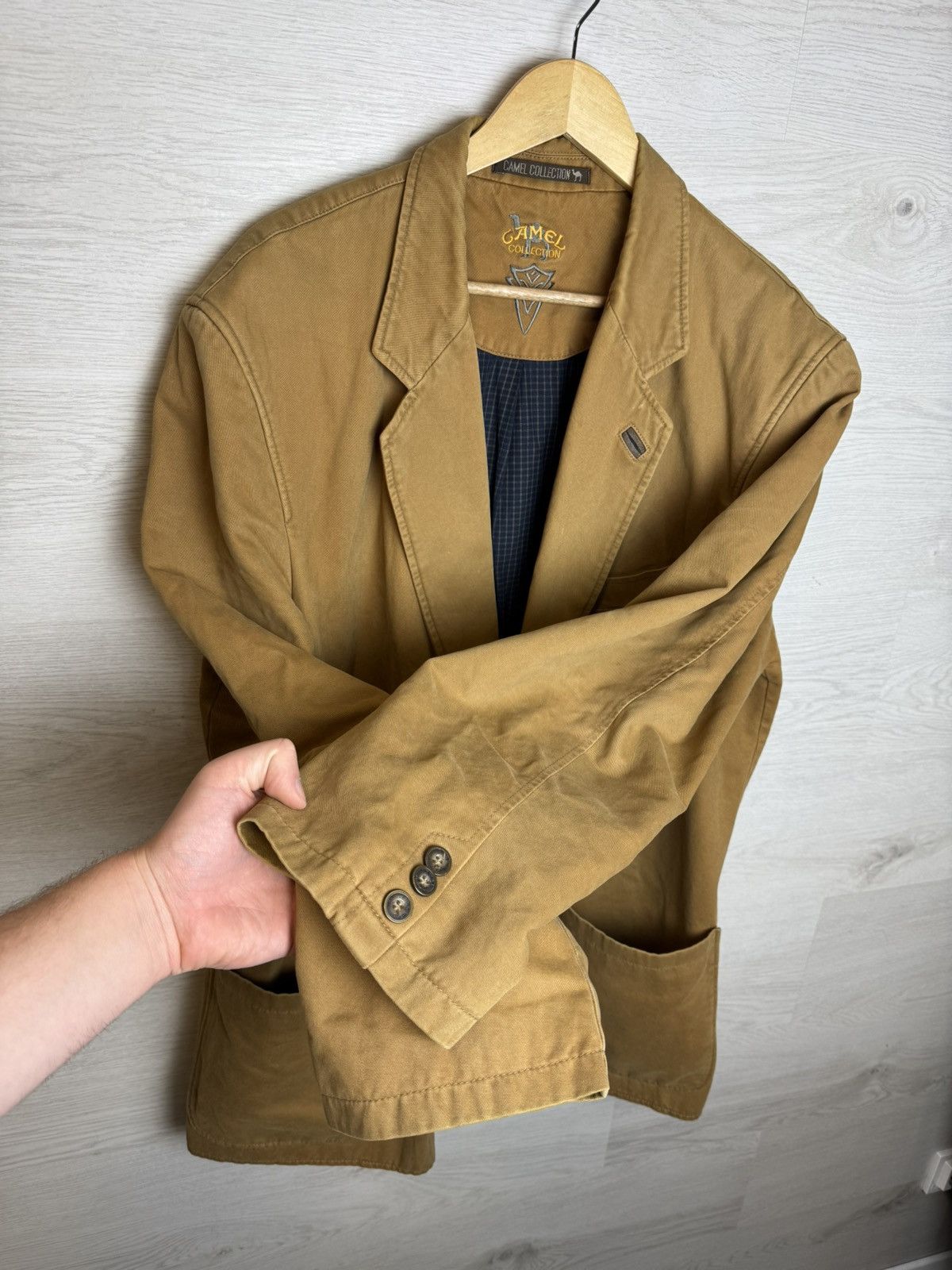 Camel Camel Collection Brown Cotton Workwear Blazer Size US XXL / EU 58 / 5 - 5 Thumbnail