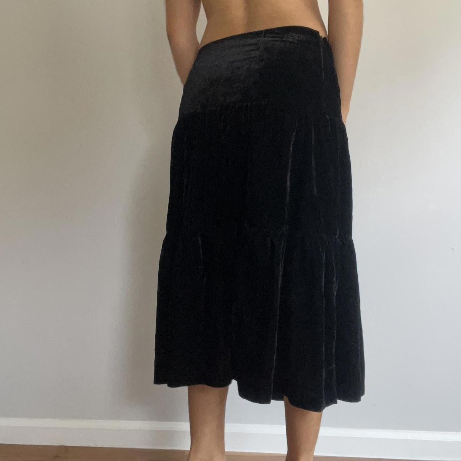 Other Black velvet tiered skirt Size 28" / US 6 / IT 42 - 3 Thumbnail