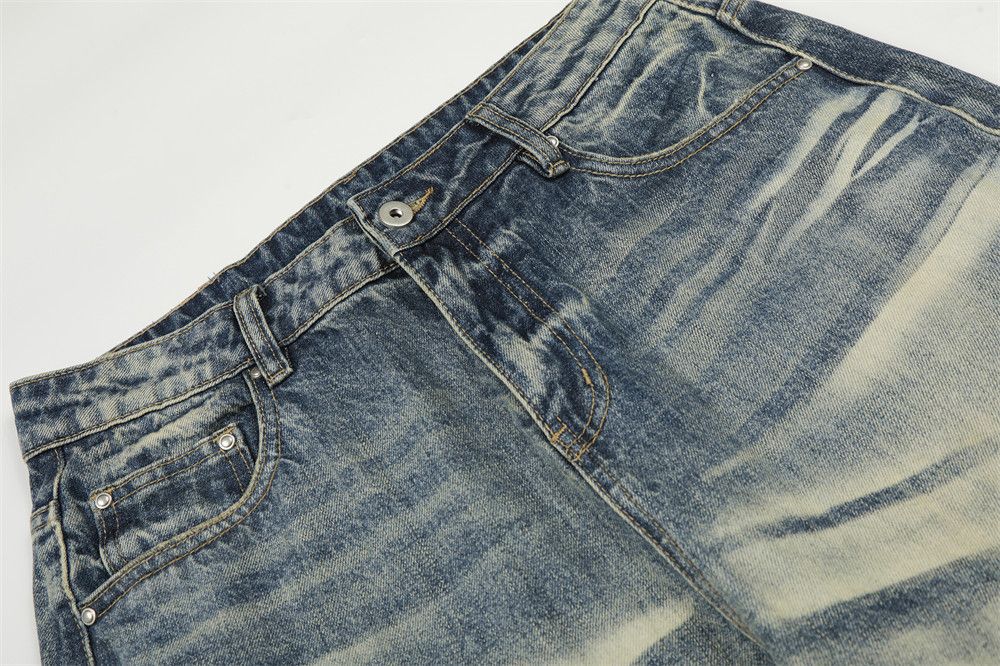 Vintage Men's Retro Punk Distressed Gradient Whiskered Washed Jeans Size US 32 / EU 48 - 3 Thumbnail