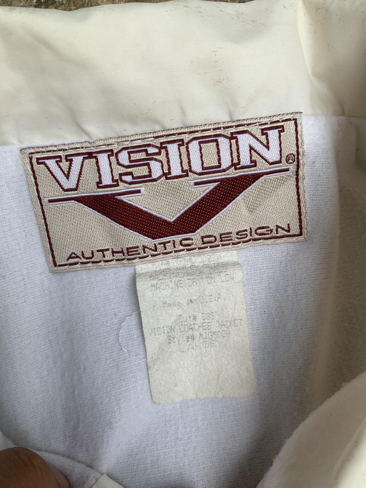Vintage × Vision Streetwear 1990s Vision Street Wear USA White Embroidery Coach Jacket Size US L / EU 52-54 / 3 - 10 Thumbnail