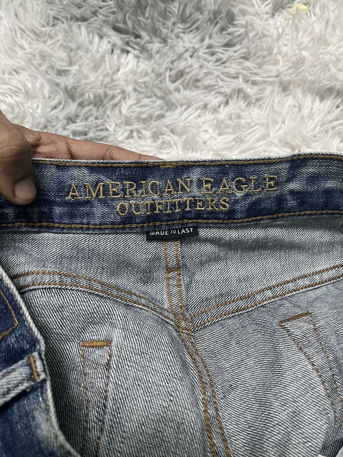 American Eagle Outfitters 2000s AMERICAN EAGLES OUTFITTER RARE DISTRESSED DENIM Size US 33 - 9 Thumbnail