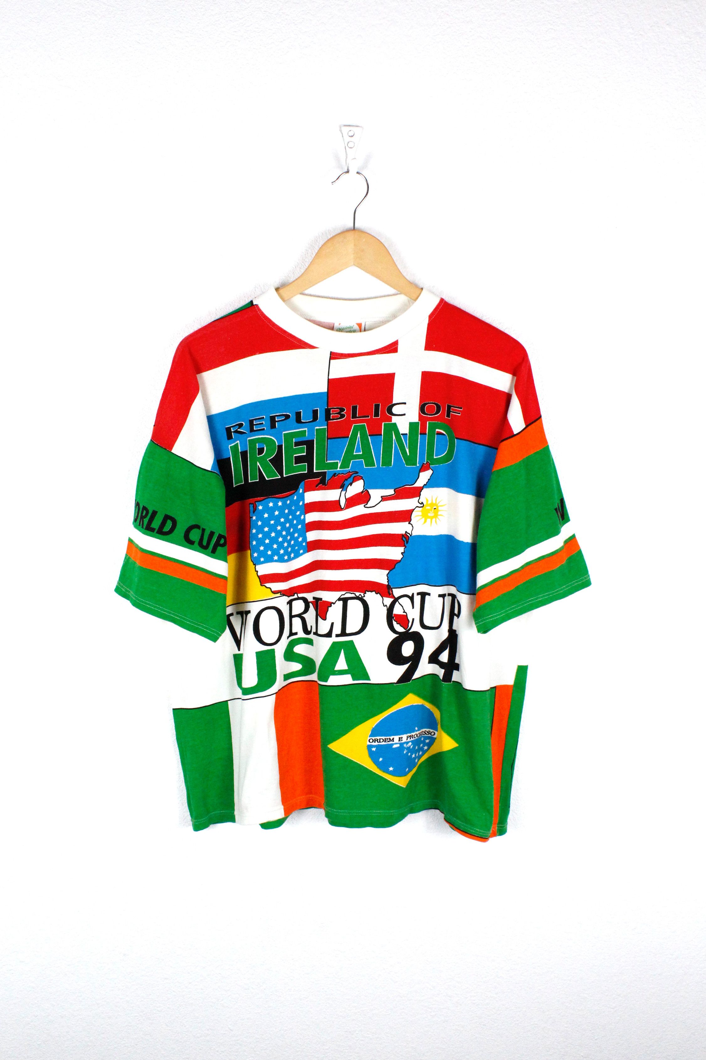 image of Vintage Ireland World Cup Usa 94 All Over Printed Tee 90S, Men's (Size XL)