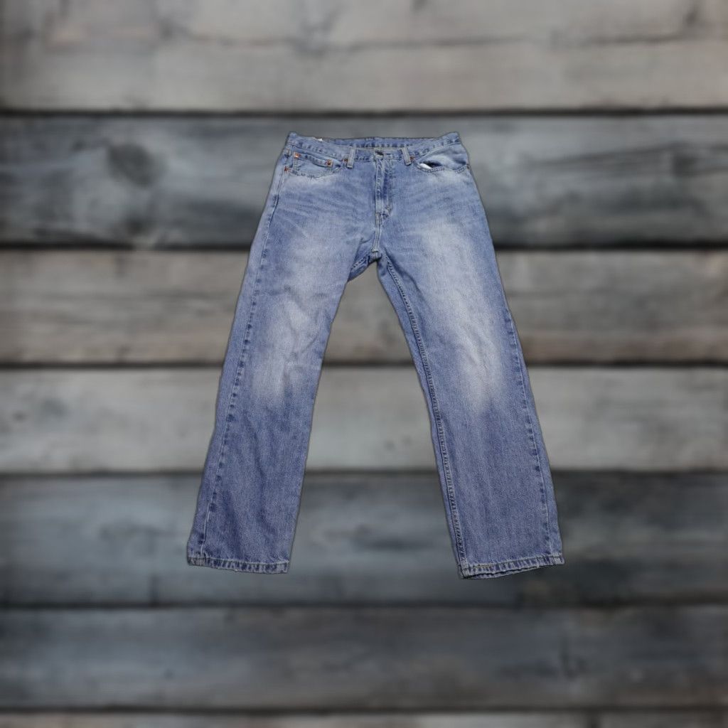 Levi's Levi's 505 Jeans Mens 36x30 Blue Regular Fit Straight Leg Light Wash Western Denim Cotton Size US 36 / EU 52 - 1 Thumbnail
