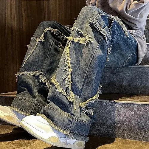 Jean Asakura x Rieko Embroidered Baggy Wide Leg Denim Jeans Size US 30 / EU 46 - 5 Thumbnail