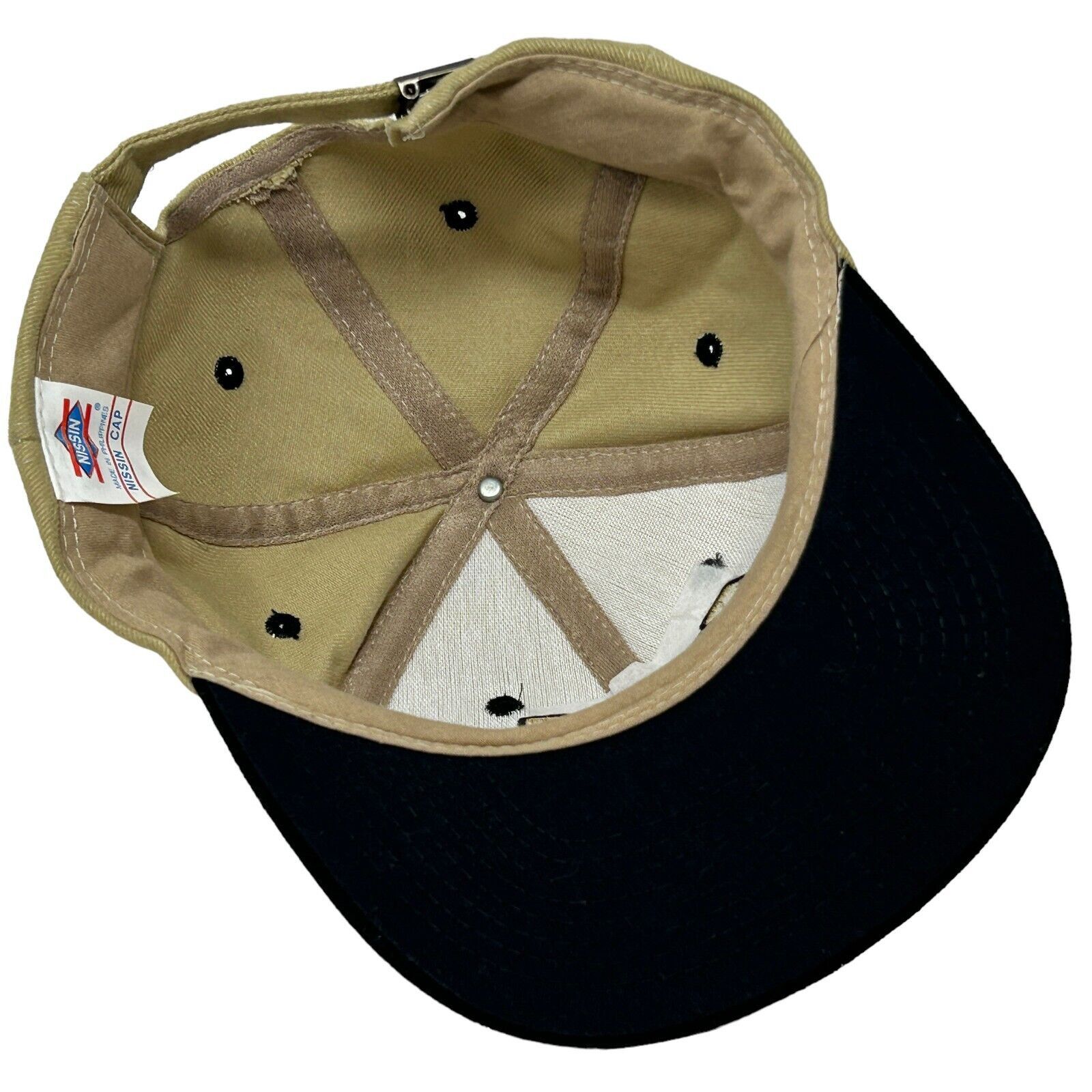 Nissan Vintage 90s 101 USA Hat Baseball Cap Beige Tan Nissin Unisex Size ONE SIZE - 4 Thumbnail