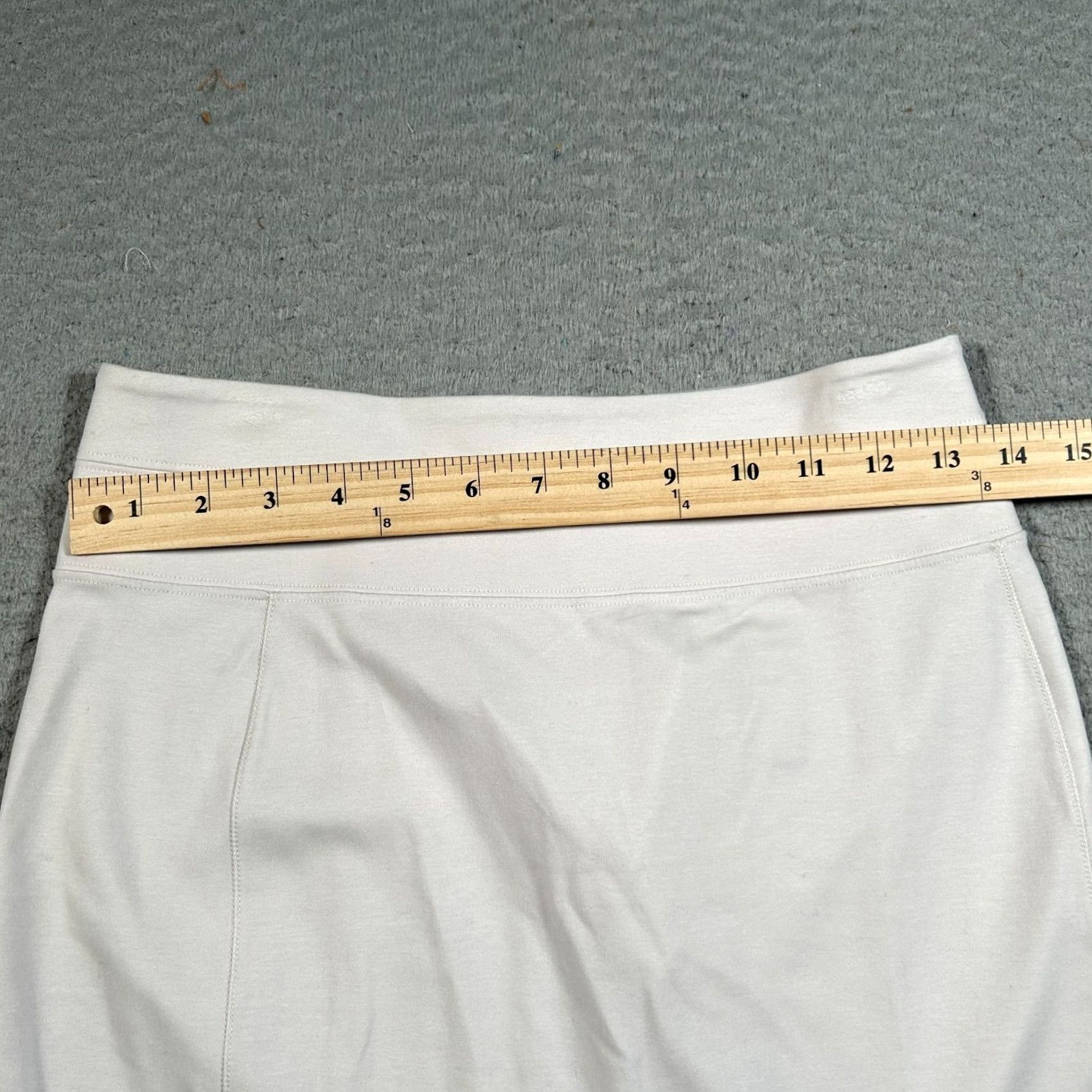 James Perse James Perse Skirt Womens 25 White Standard Pencil Jersey Back Zip High Waist Size 4XL / US 24-26 - 7 Thumbnail