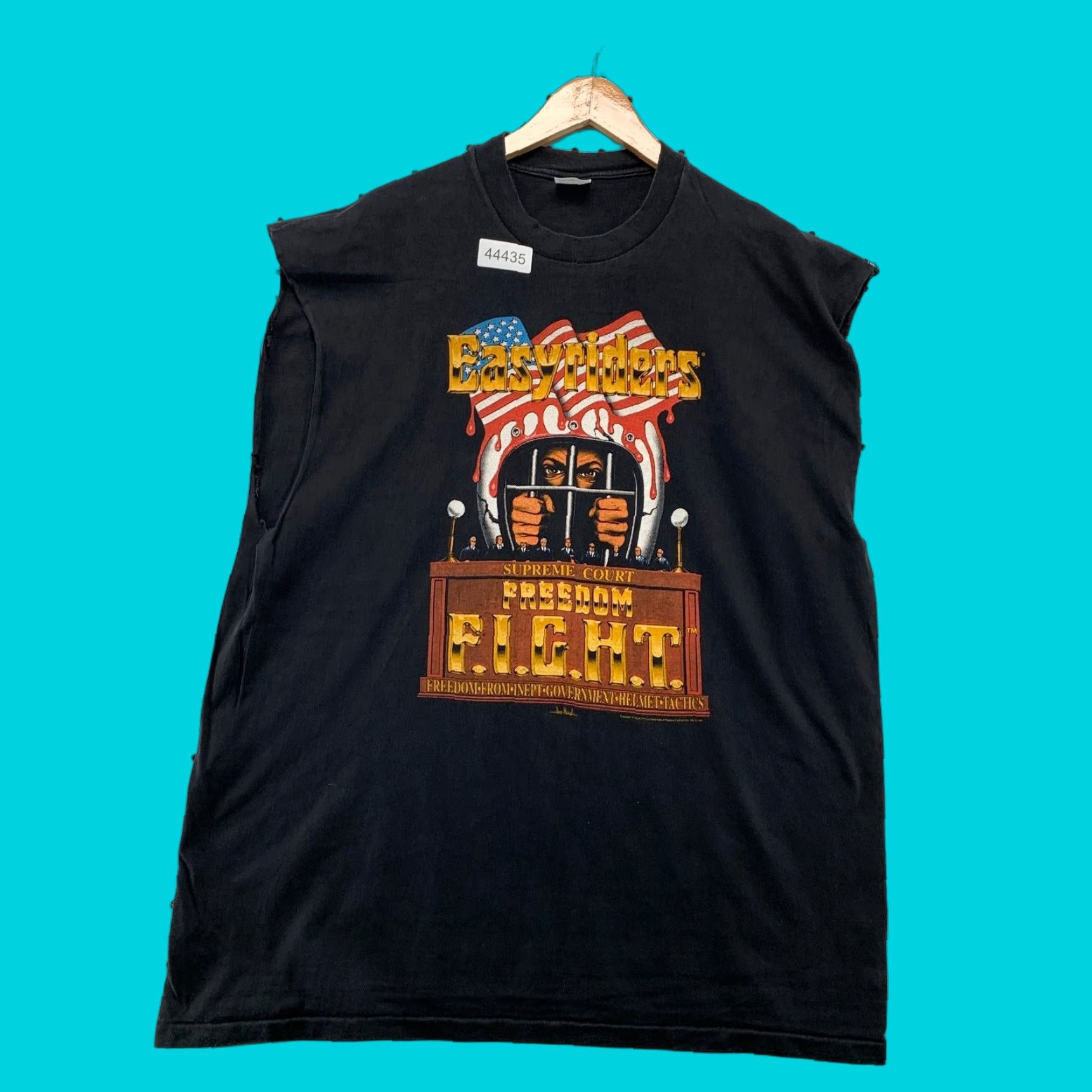 Vintage VINTAGE Stedman T-Shirt Shirt Mens 2XL Black USA 90s Easyriders Freedom Fight Sleeveless Crew Neck USA Mens Size US XXL / EU 58 / 5 - 1 Thumbnail