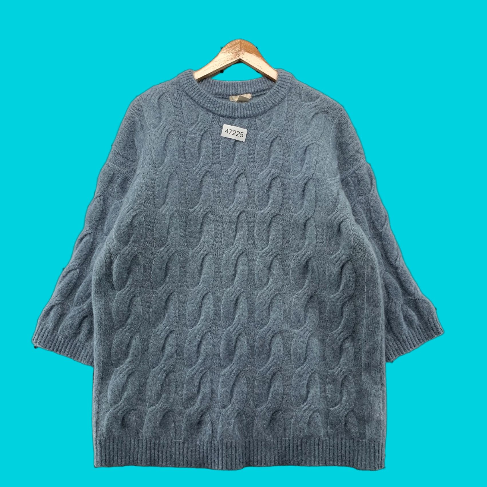 H&M H&M Wool Mohair Sweater Womens Small Blue Cable Knit Oversized Soft Cozy Size S / US 4 / IT 40 - 1 Thumbnail