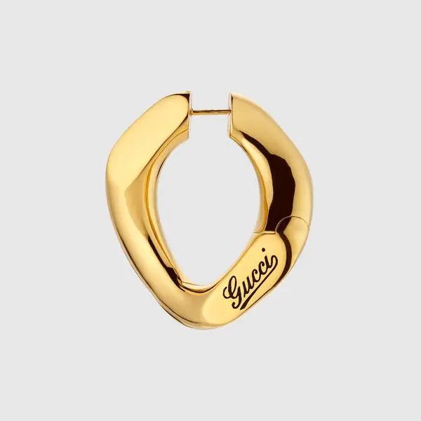 Gucci oc11z0126 Size: OS / Geometric Earrings With Script In Gold Size ONE SIZE - 2 Thumbnail